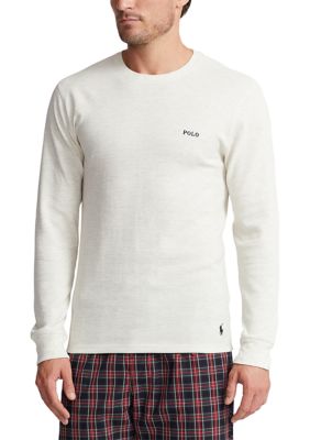 Polo Ralph Lauren Long Sleeve Waffle Knit Crew Neck Sleep Shirt | belk