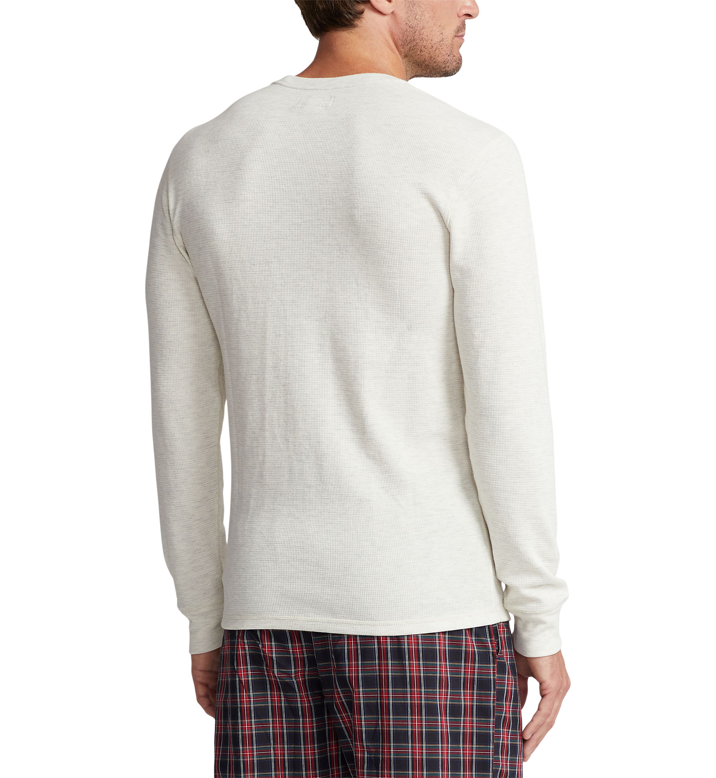 Long Sleeve Waffle Knit Crew Neck Sleep Shirt