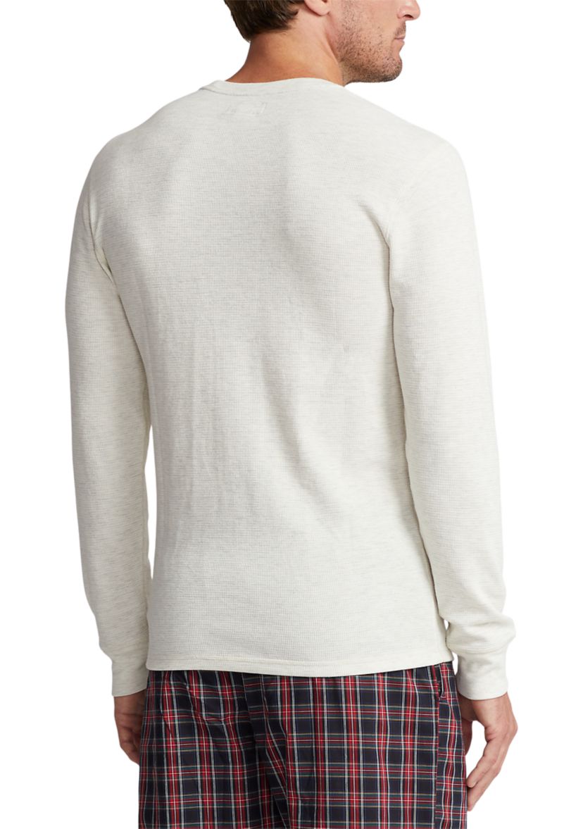 Long Sleeve Waffle Knit Crew Neck Sleep Shirt