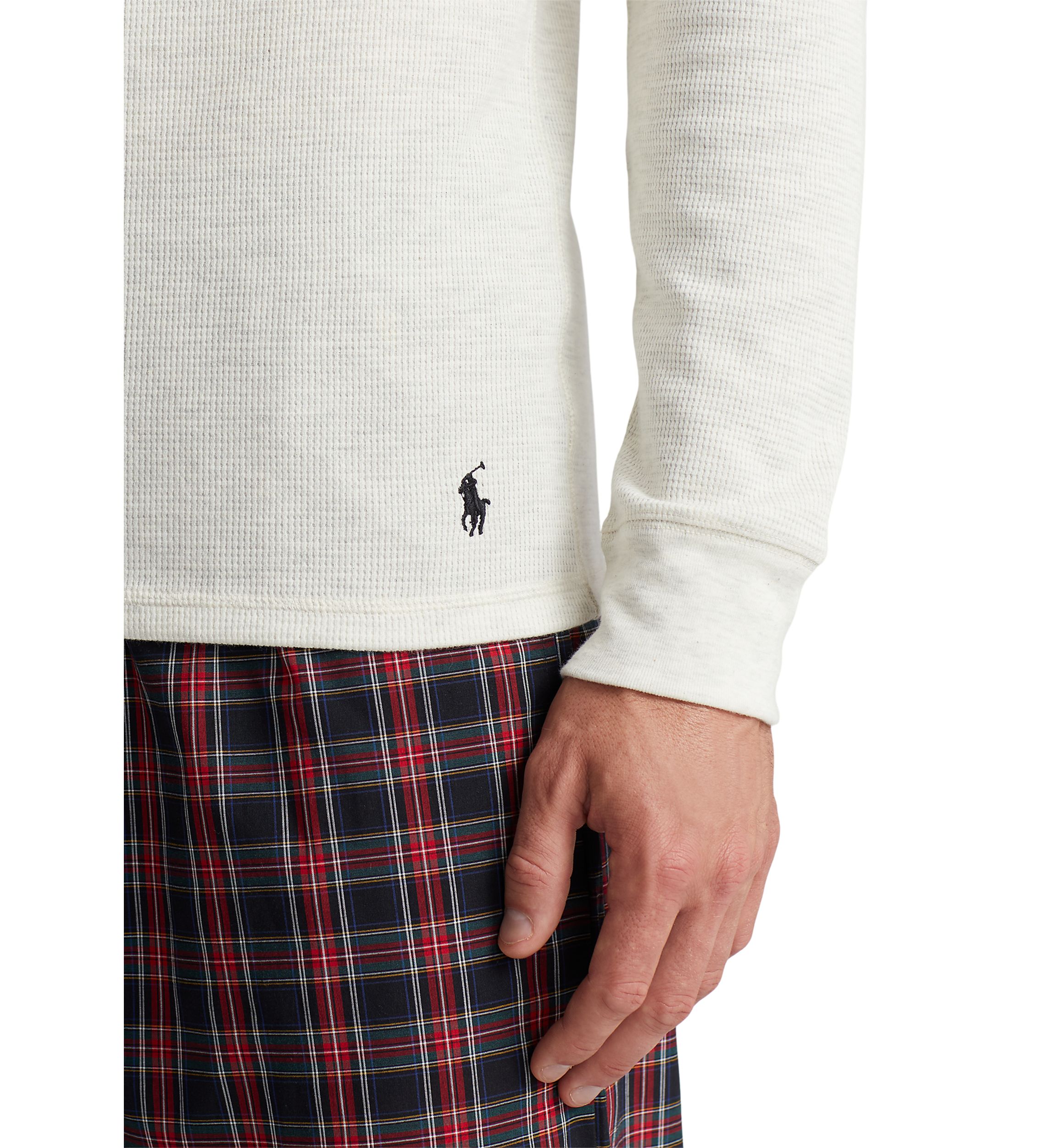 Long Sleeve Waffle Knit Crew Neck Sleep Shirt