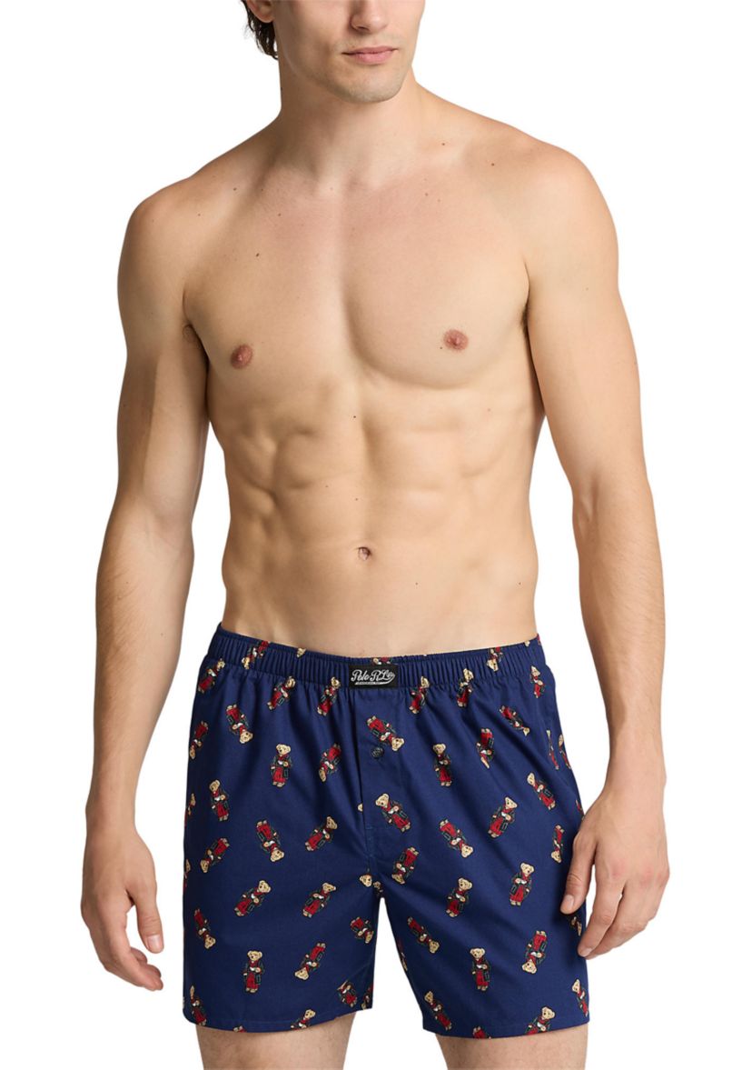 Woven Allover Print Bear Boxers