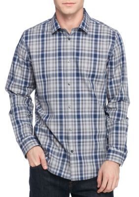 Calvin Klein Long Sleeve Window Plaid Shirt | belk