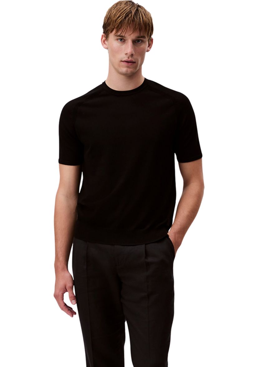 Mens Tech Knit Crew Neck Sweater T-Shirt