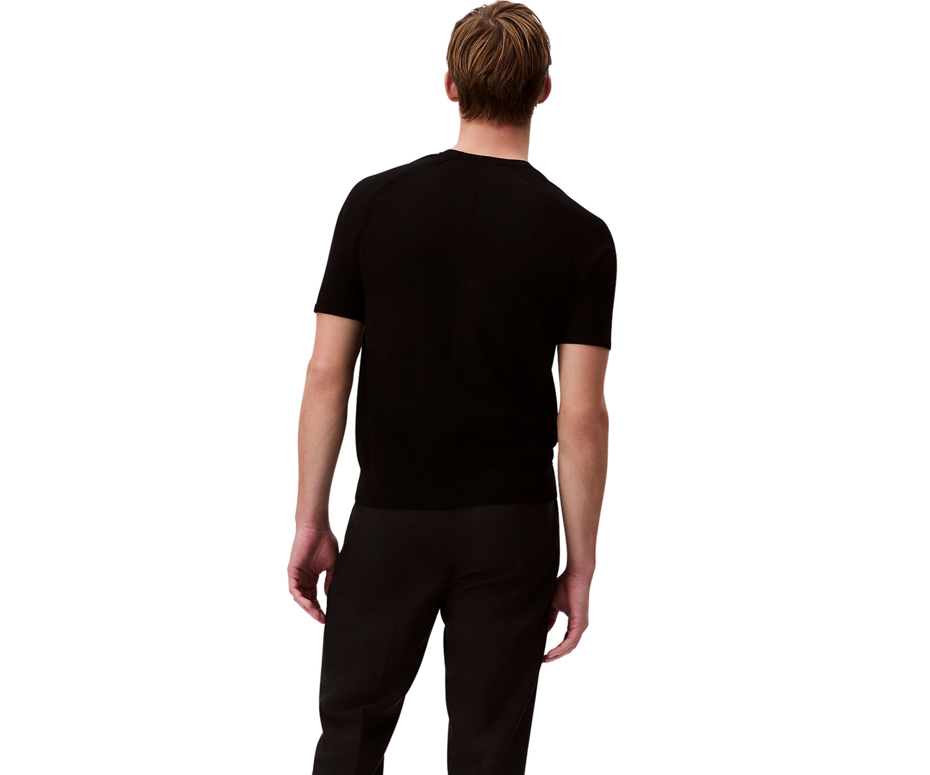 Mens Tech Knit Crew Neck Sweater T-Shirt