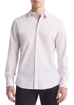 Calvin Klein Men's Stretch Cotton Slim Button Down Shirt, Gray, 2XL