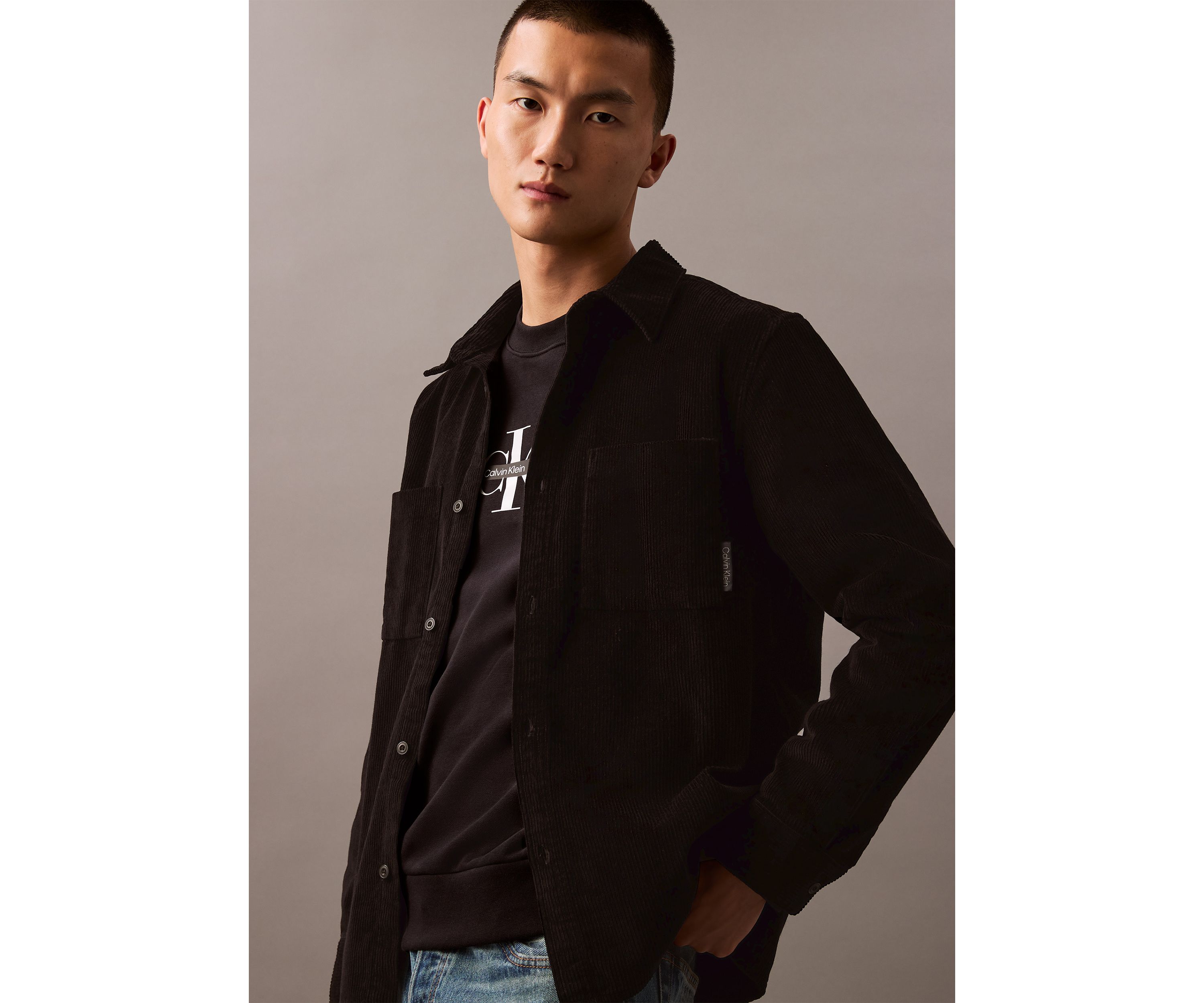 Long Sleeve Corded Overshirt 
