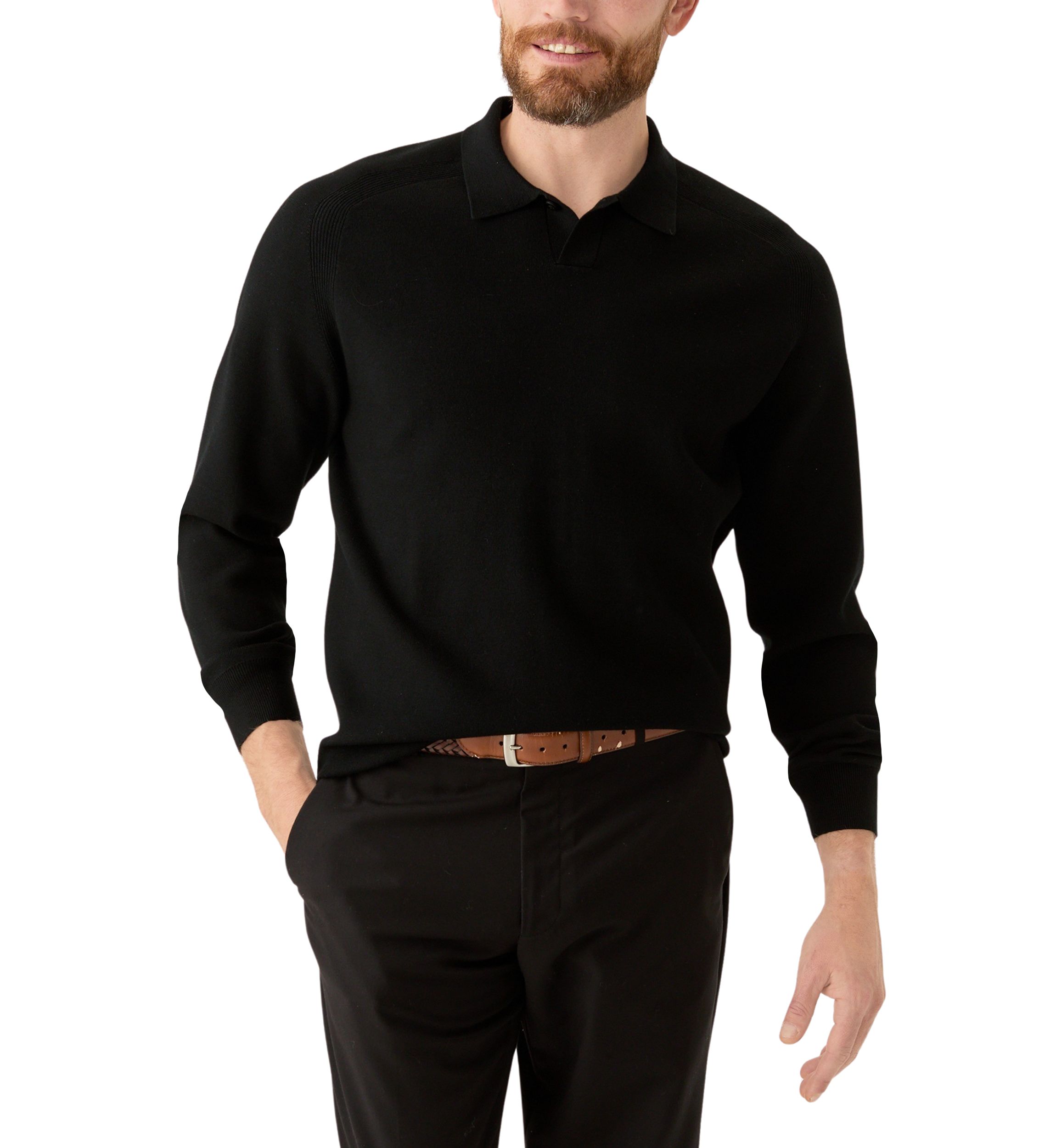 Mens Tech Knit Sweater Polo Shirt