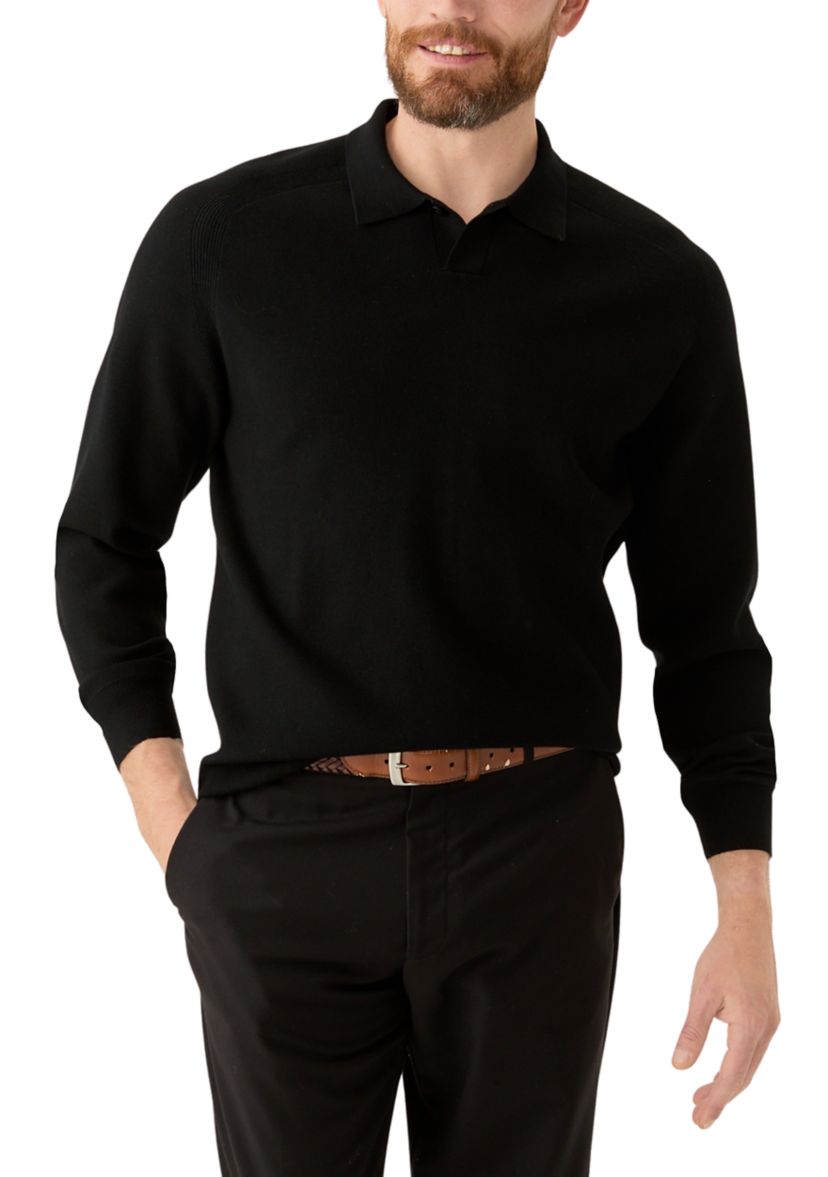 Mens Tech Knit Sweater Polo Shirt