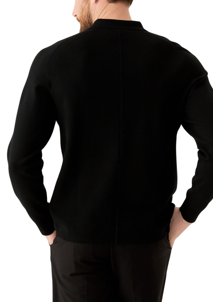 Mens Tech Knit Sweater Polo Shirt
