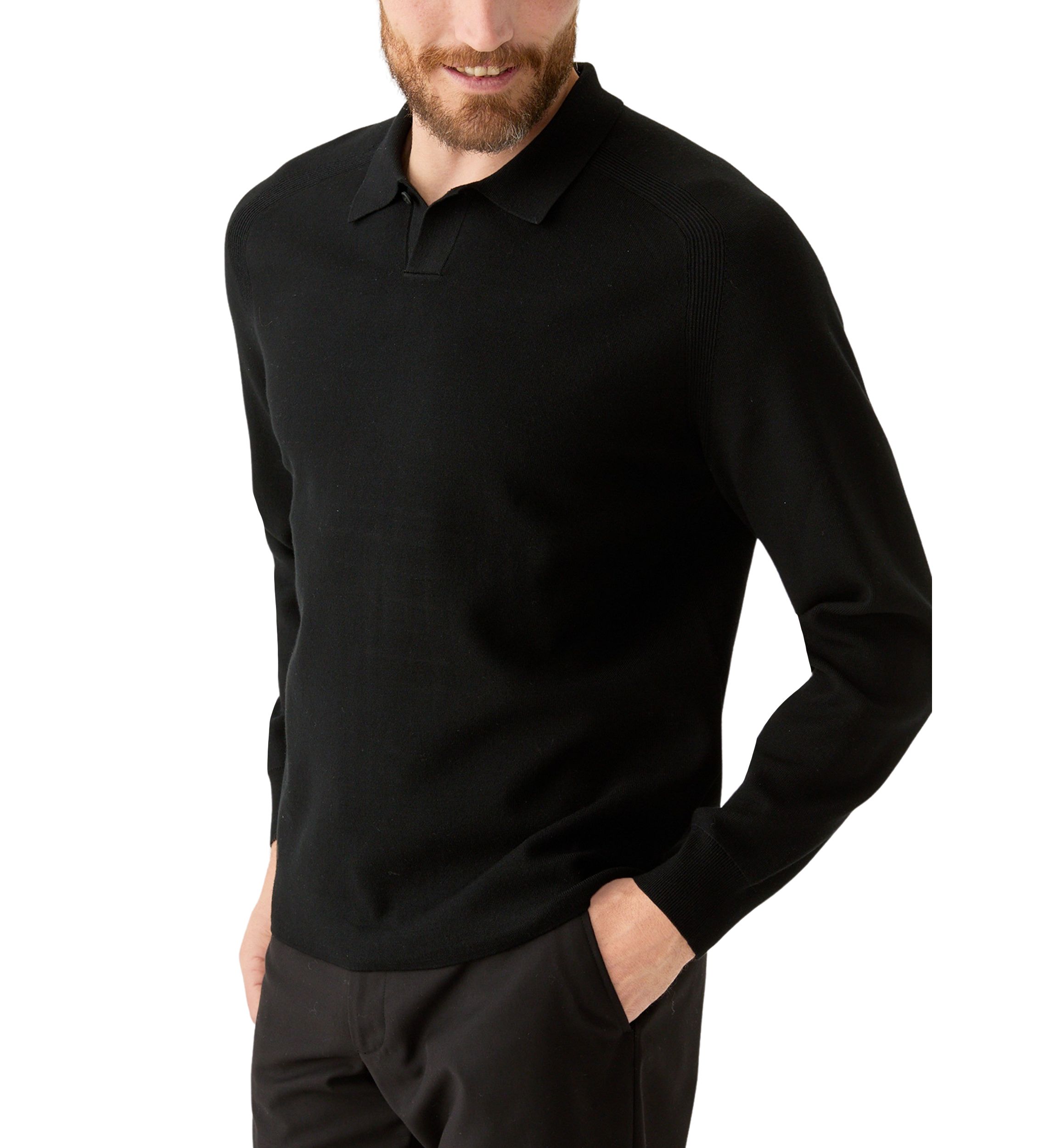 Mens Tech Knit Sweater Polo Shirt