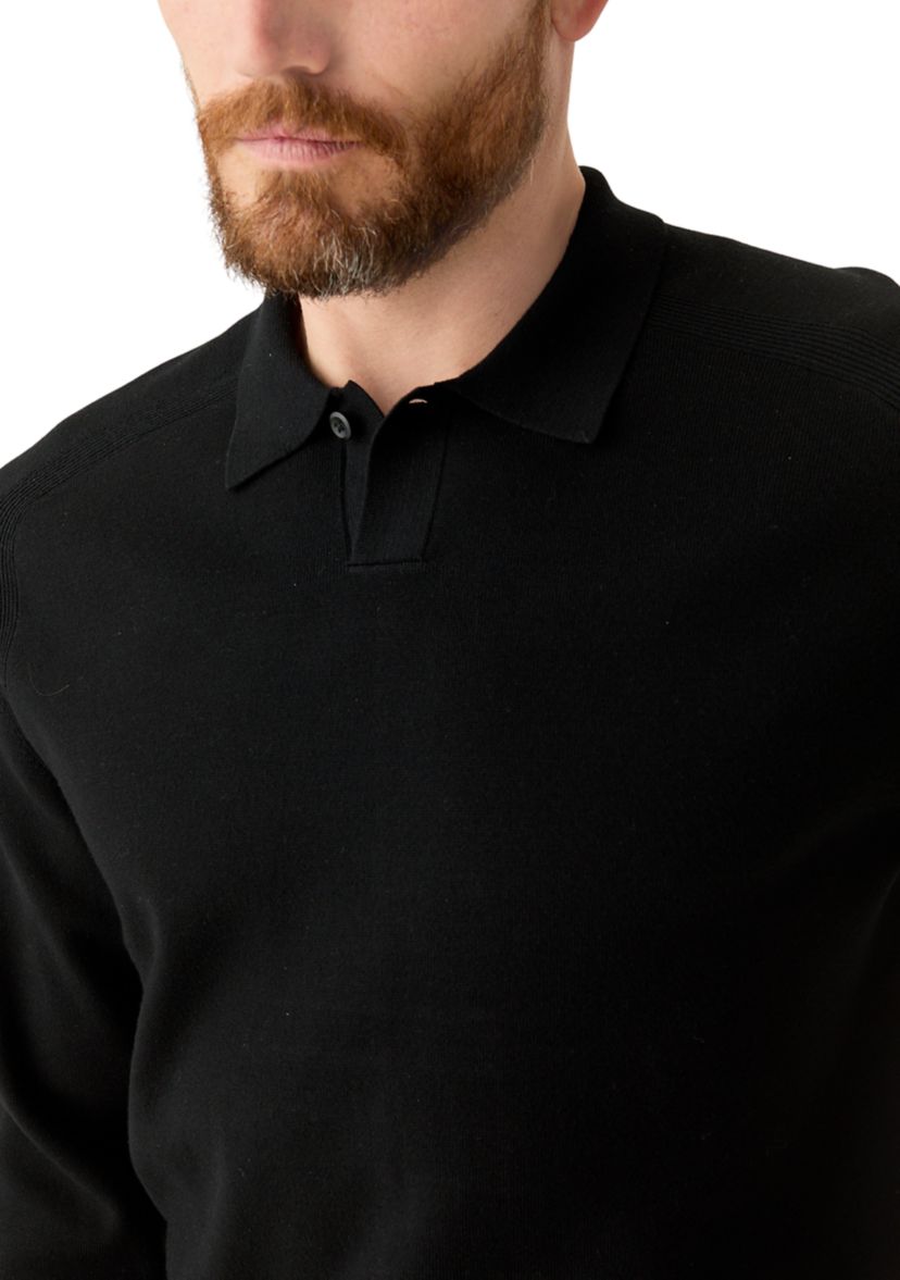 Mens Tech Knit Sweater Polo Shirt