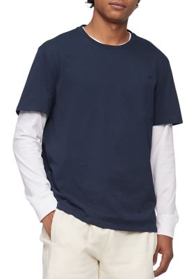 Calvin Klein Men's Smooth Cotton Monogram Logo T-Shirt, Small