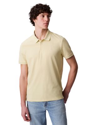 Calvin Klein Men's Smooth Cotton Monogram Logo Polo Shirt, XL