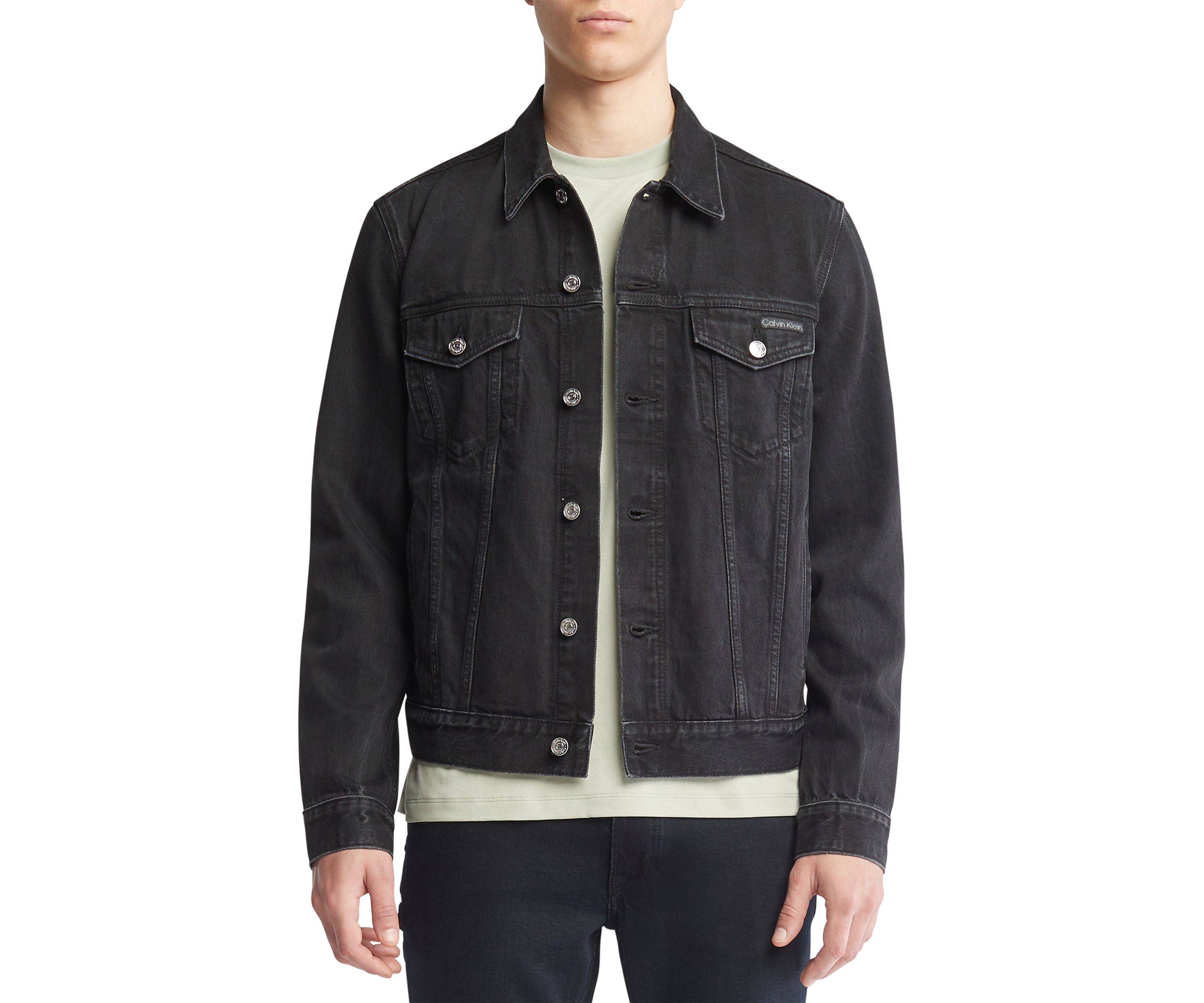 Mens Black Classic Trucker Jacket