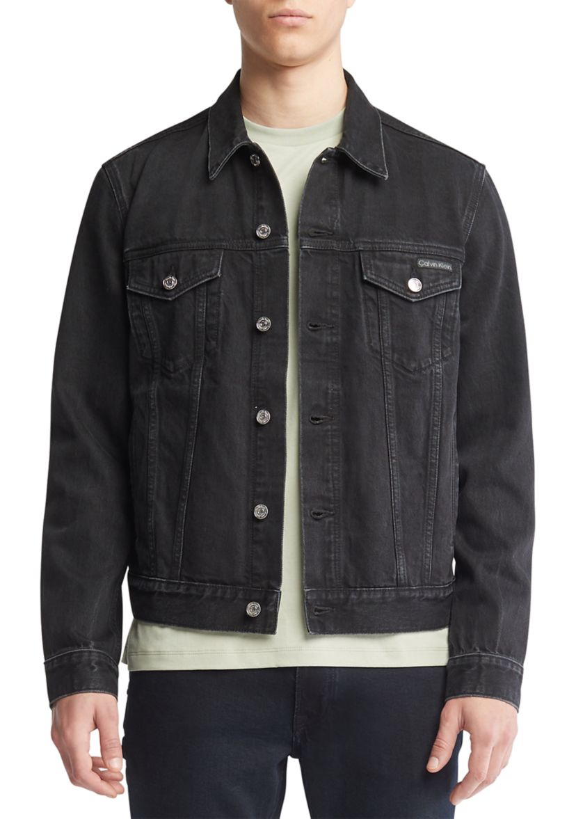 Mens Black Classic Trucker Jacket
