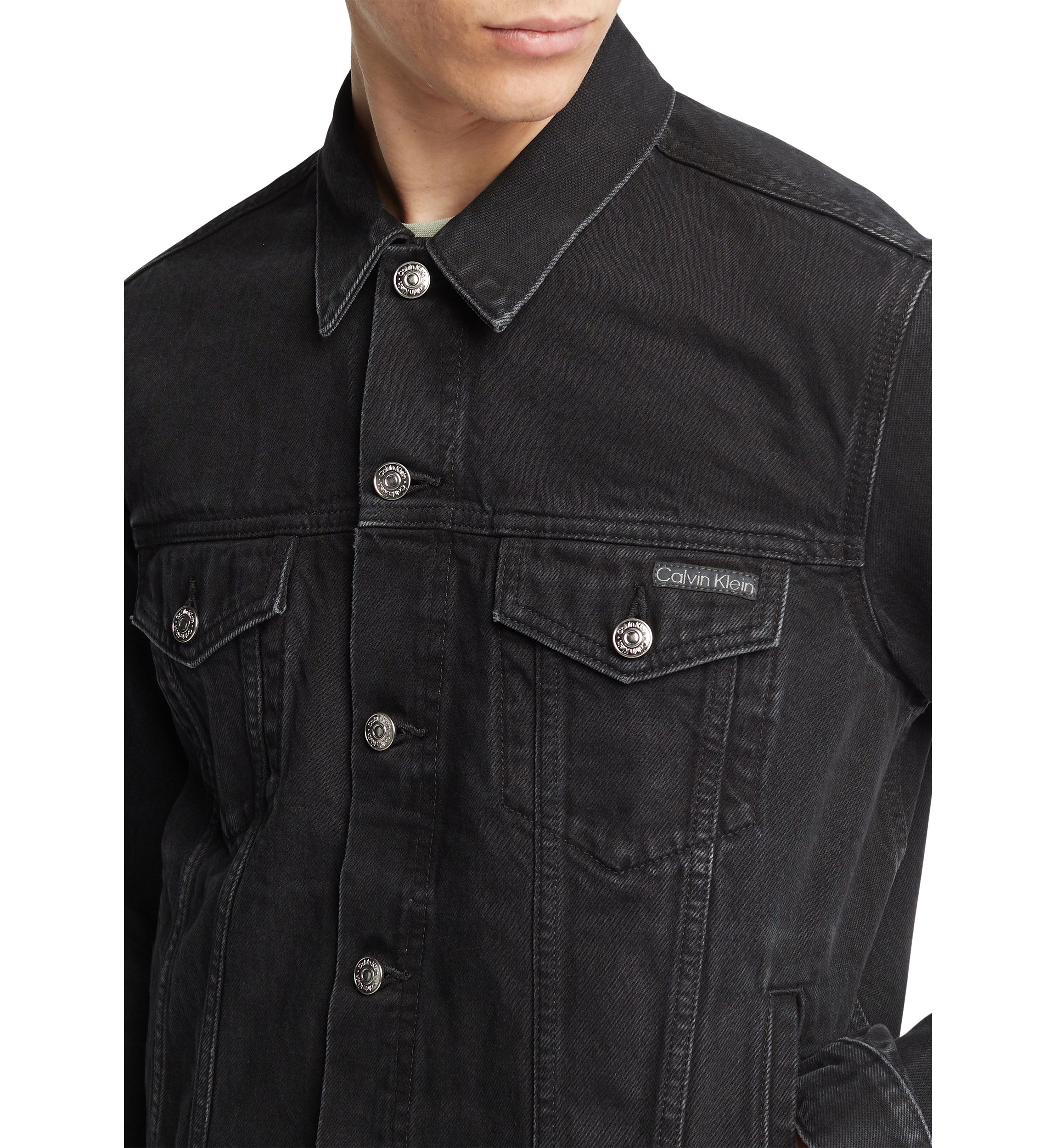 Mens Black Classic Trucker Jacket