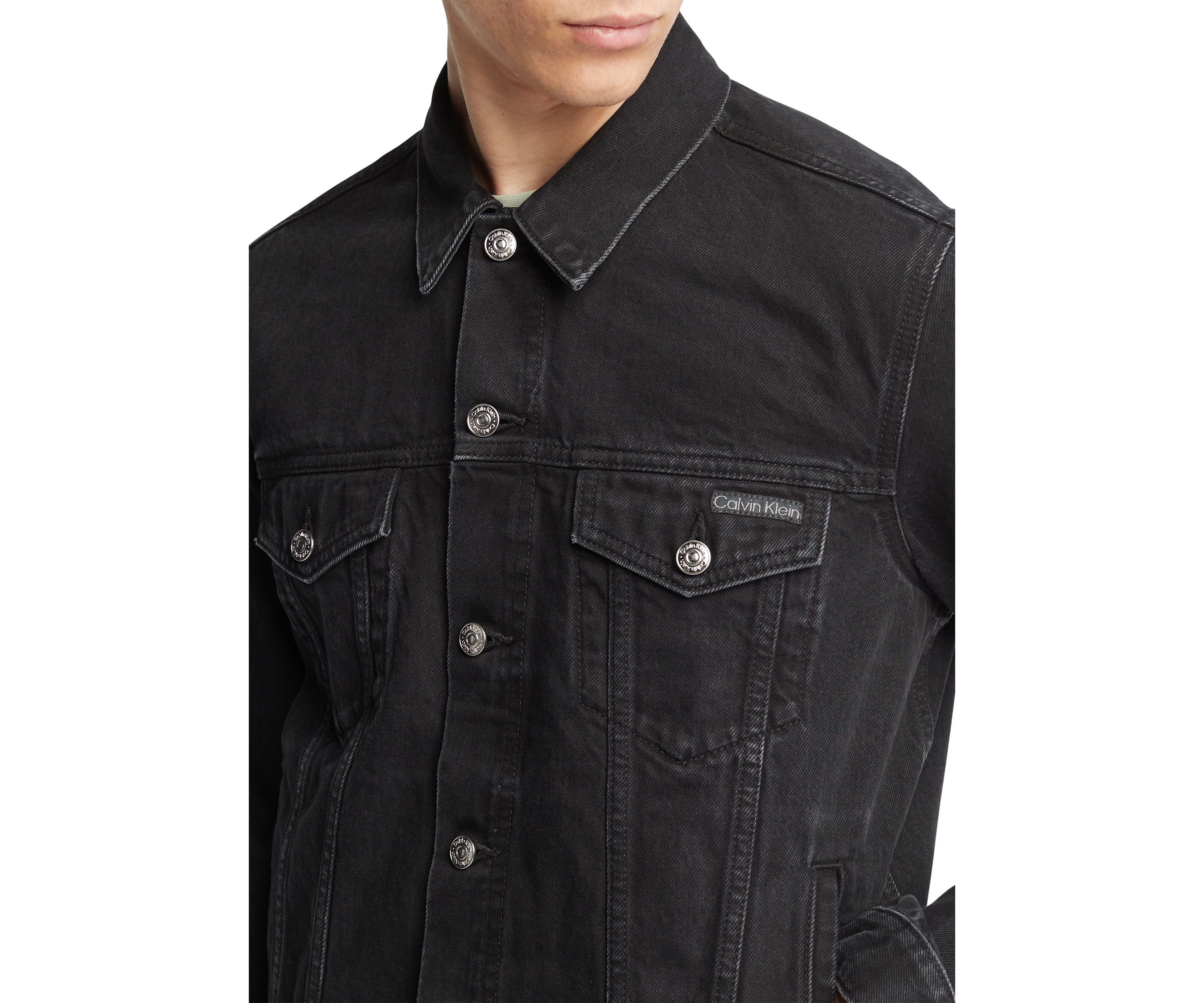 Mens Black Classic Trucker Jacket