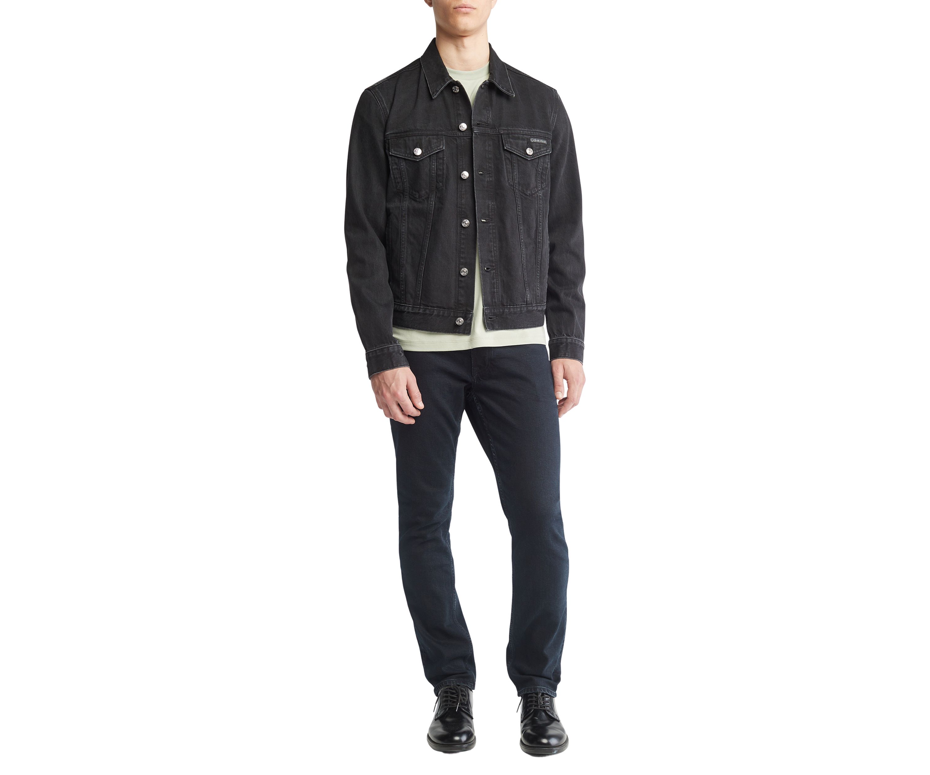 Mens Black Classic Trucker Jacket