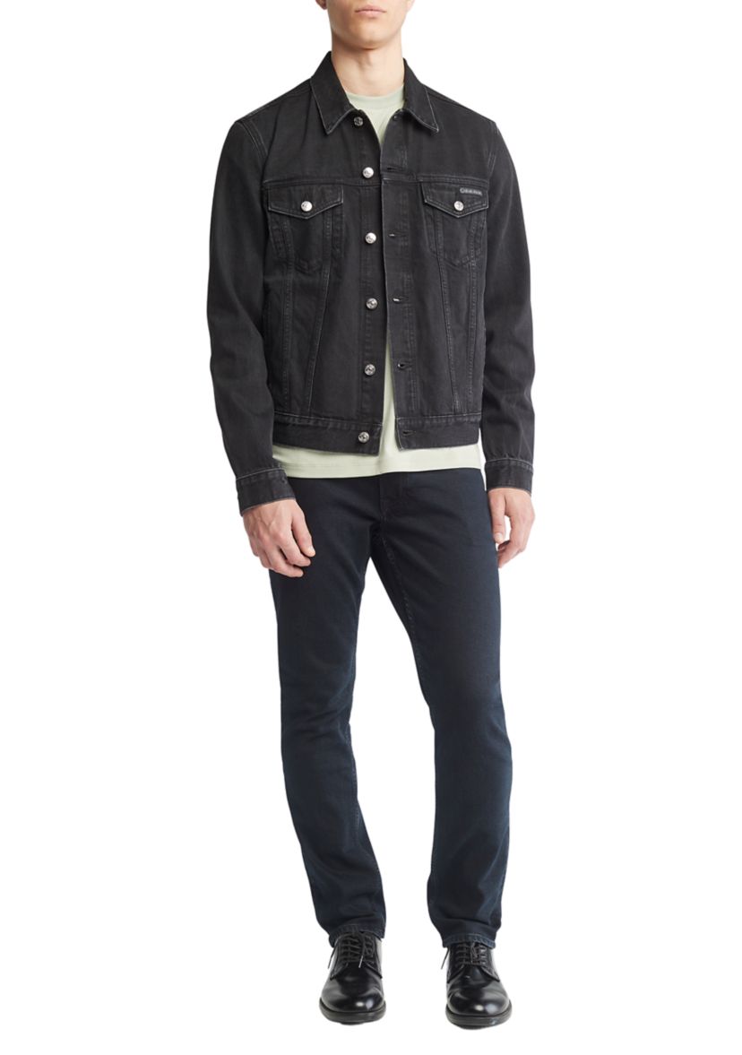 Mens Black Classic Trucker Jacket