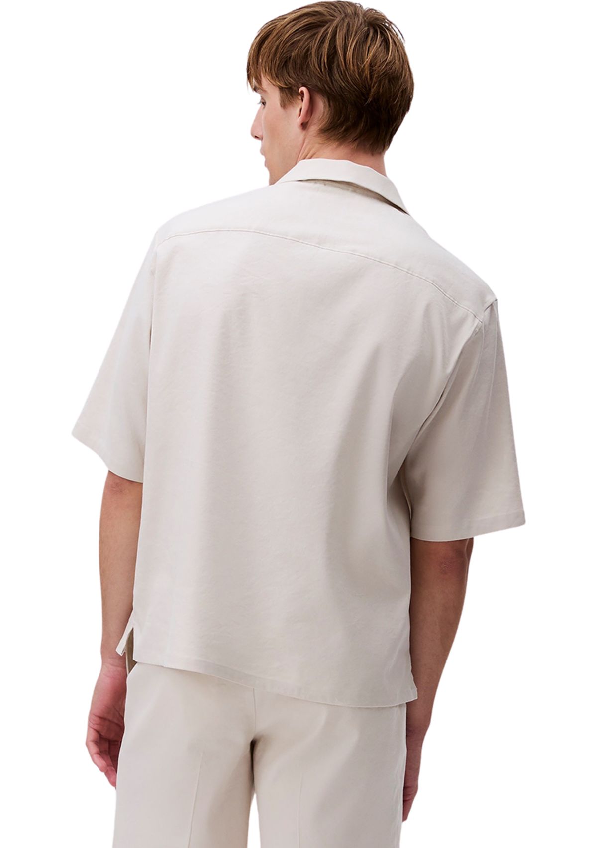 Mens Relaxed Linen Blend Shirt