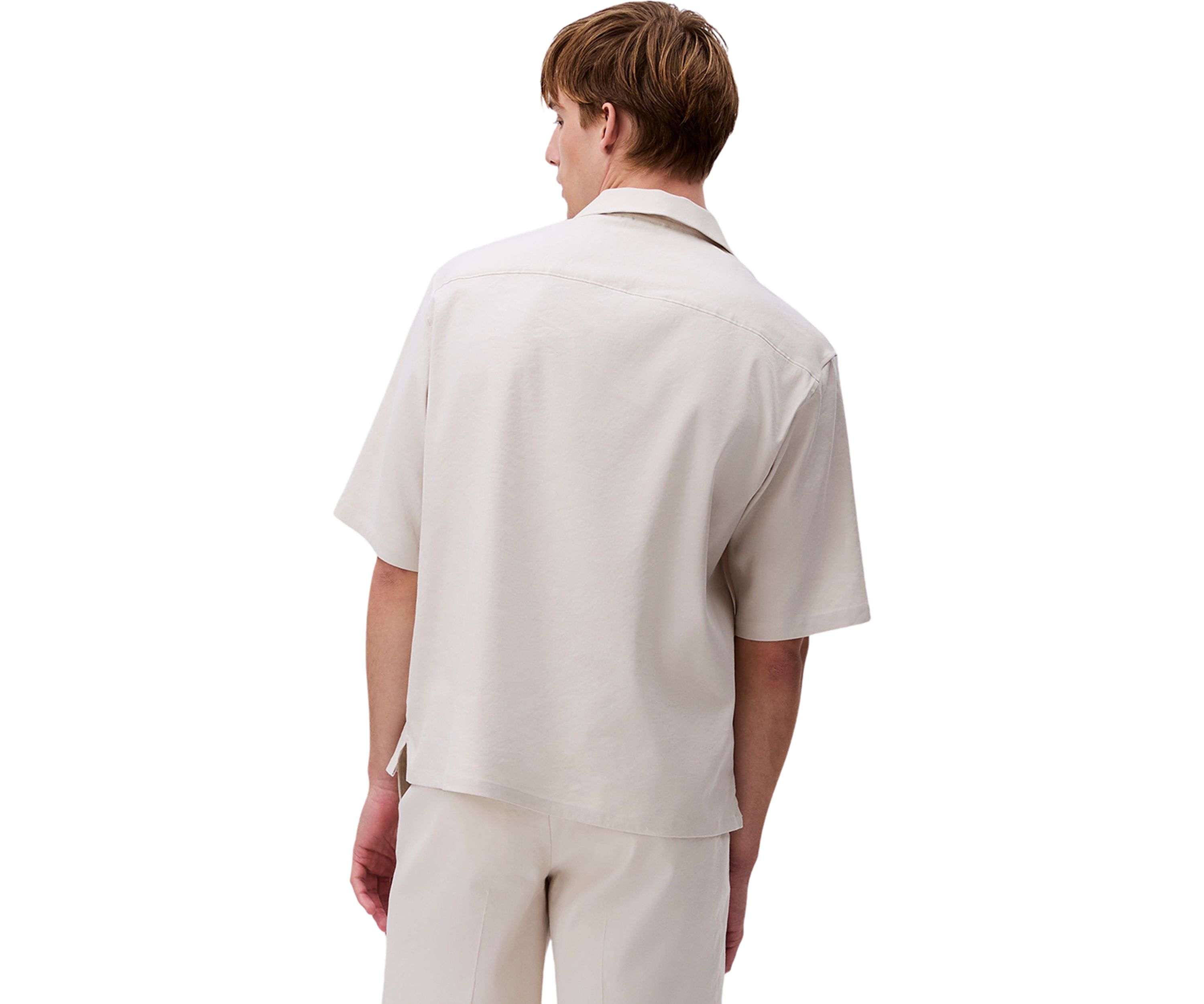 Mens Relaxed Linen Blend Shirt