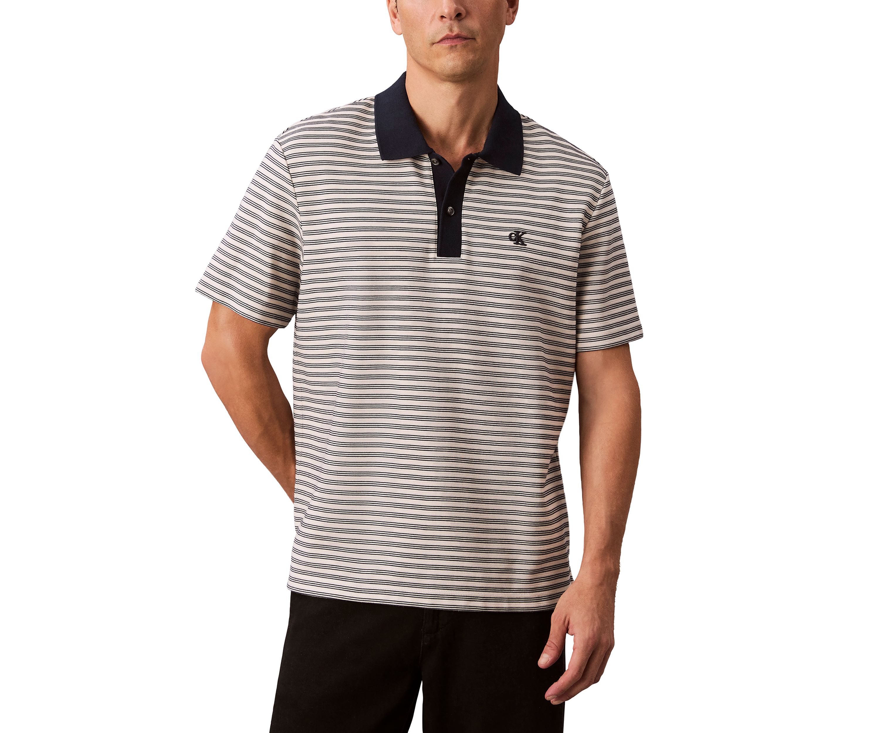 Stripe Short Sleeve Polo Shirt