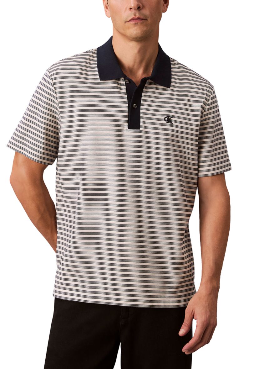 Stripe Short Sleeve Polo Shirt