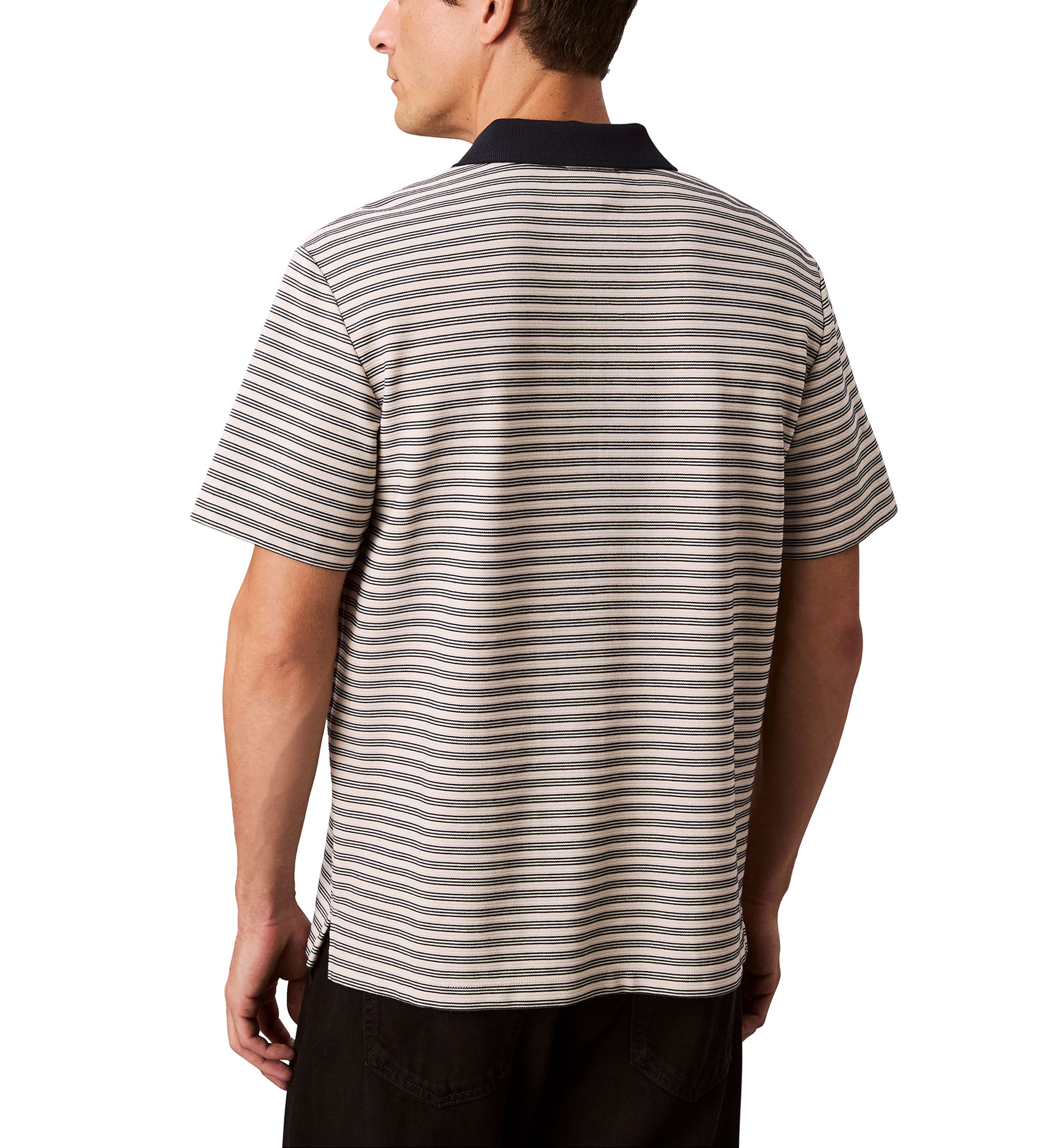 Stripe Short Sleeve Polo Shirt