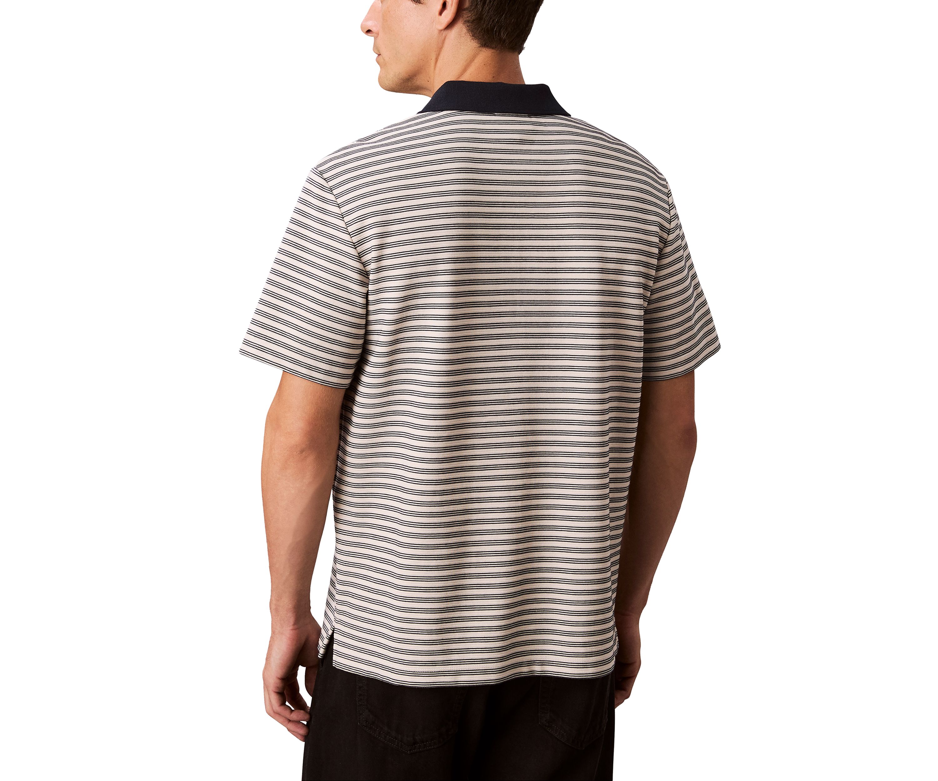 Stripe Short Sleeve Polo Shirt