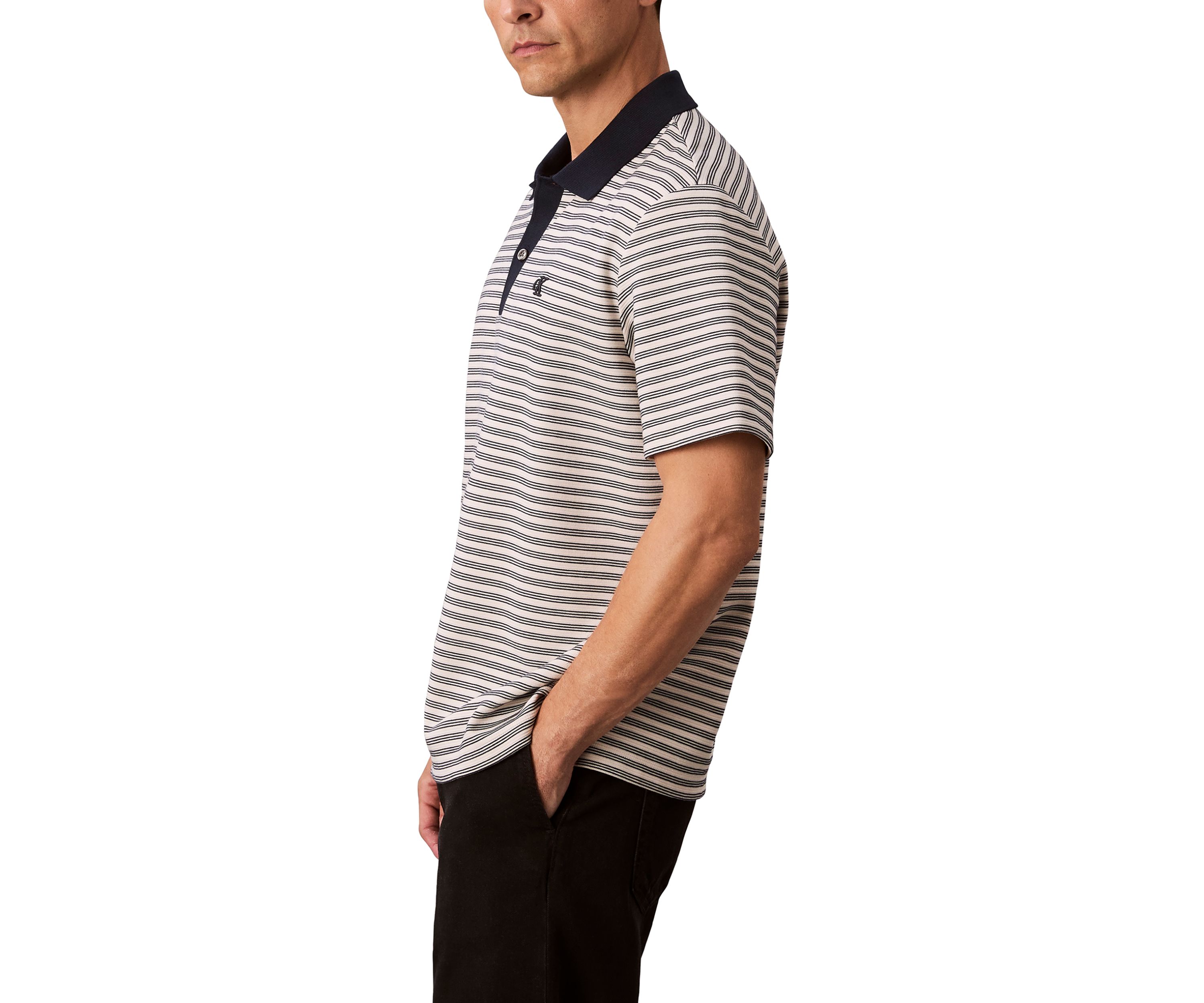 Stripe Short Sleeve Polo Shirt