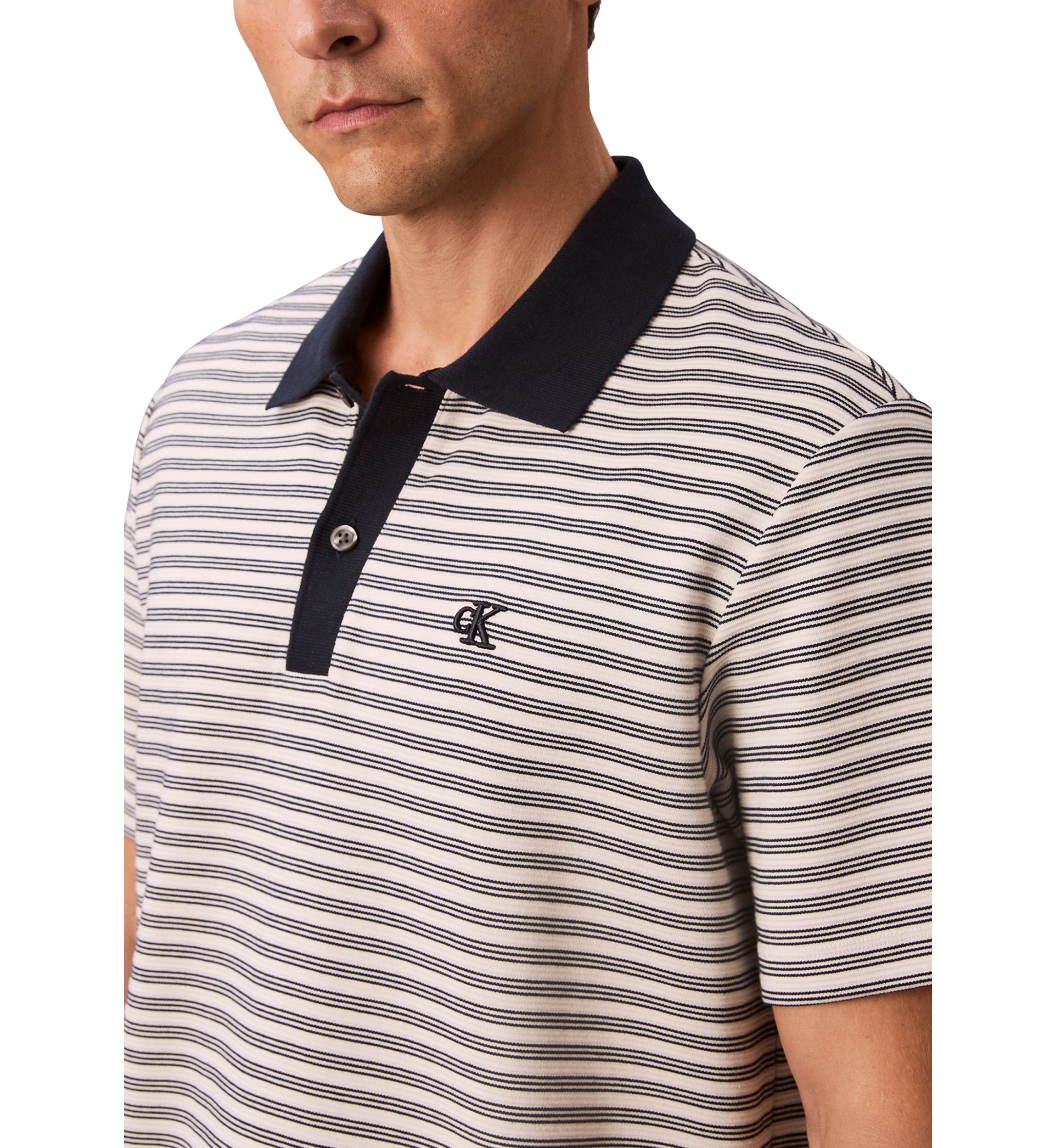 Stripe Short Sleeve Polo Shirt