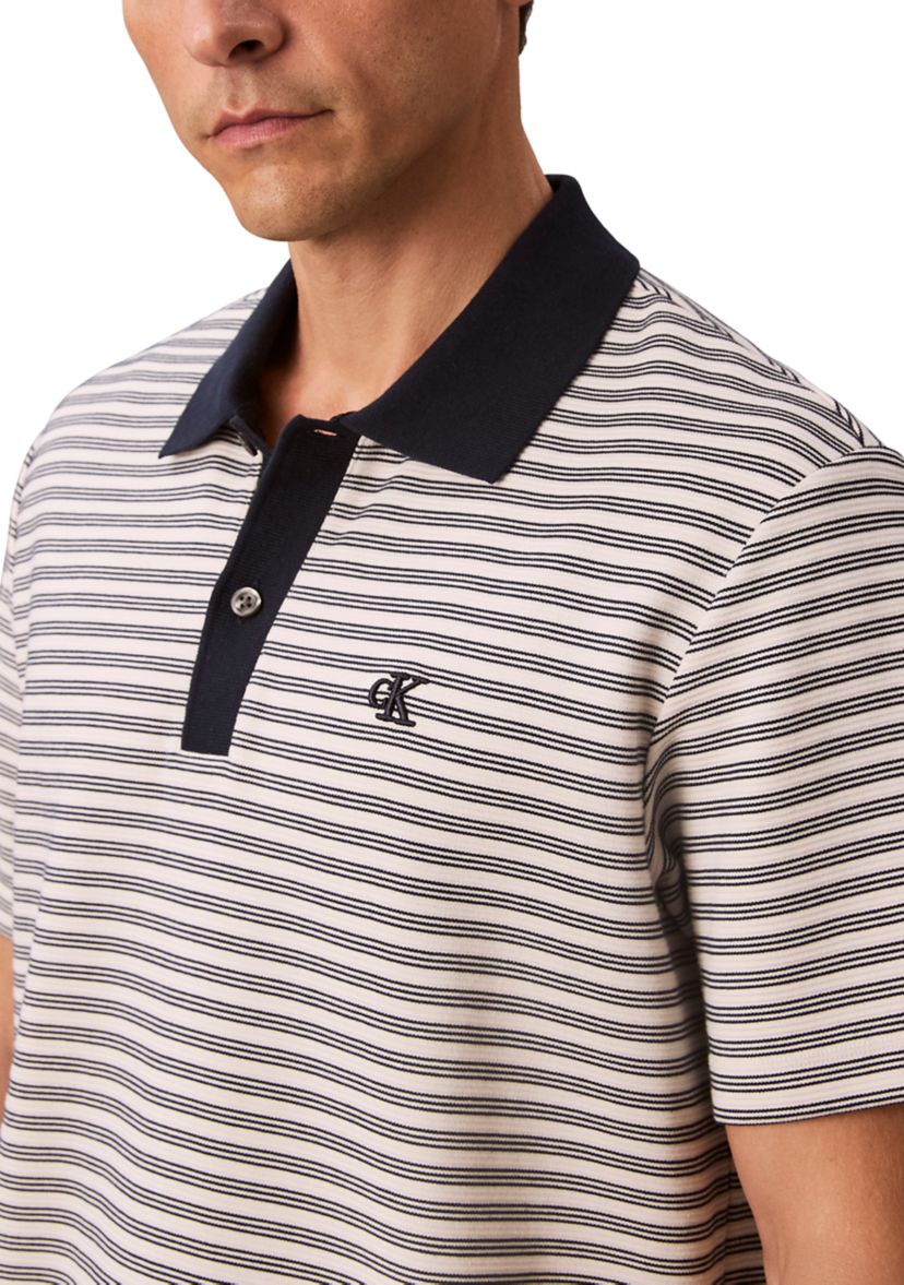 Stripe Short Sleeve Polo Shirt