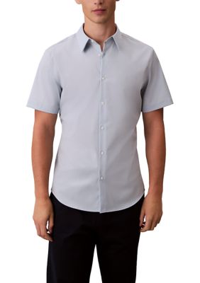 Calvin Klein Men's Supima Stretch Slim Button-Down Short Sleeve Shirt