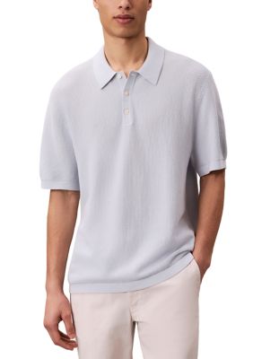 Calvin Klein Men's Textured Polo Sweater, Large