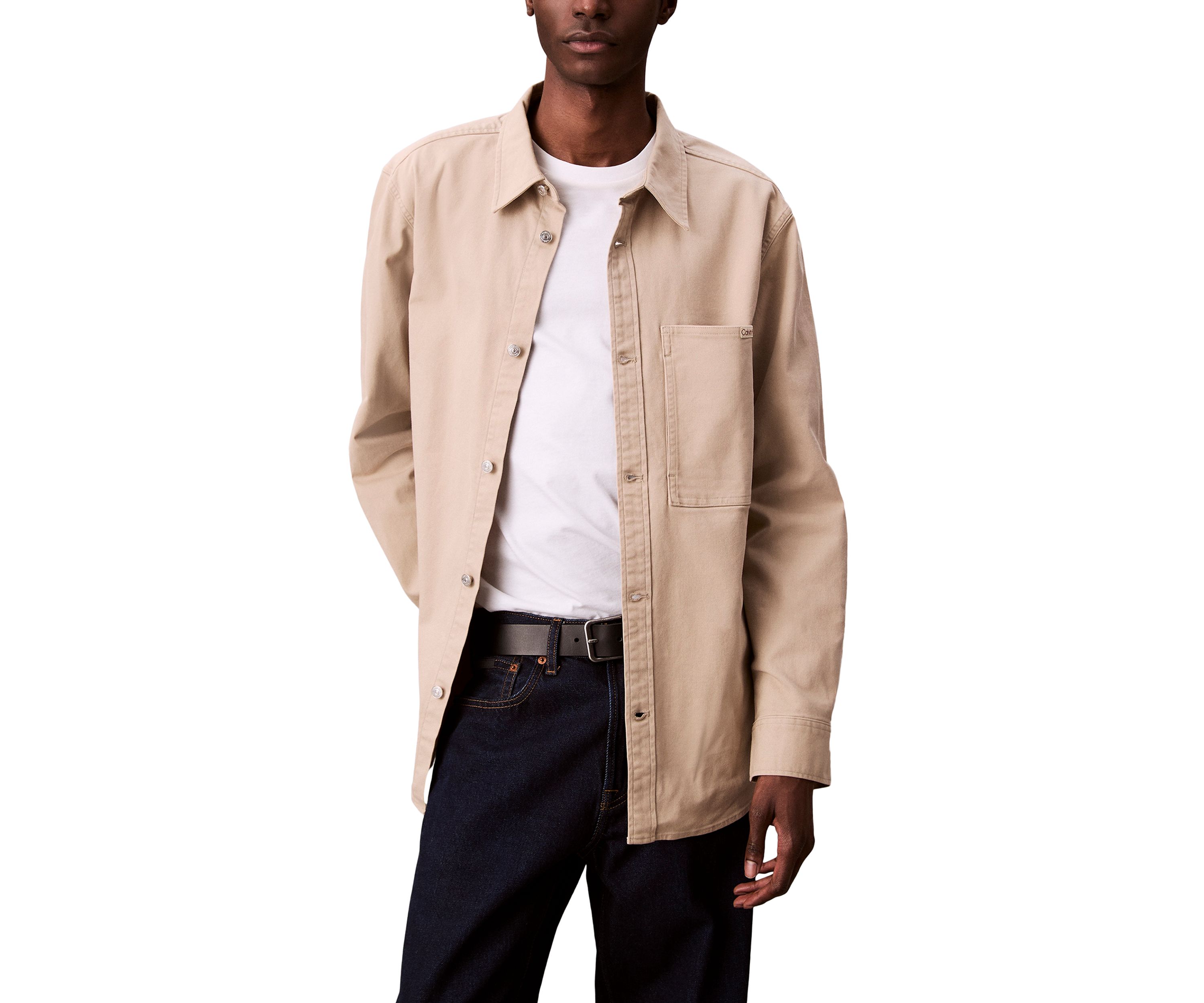 Long Sleeve Washed Canvas Shirt