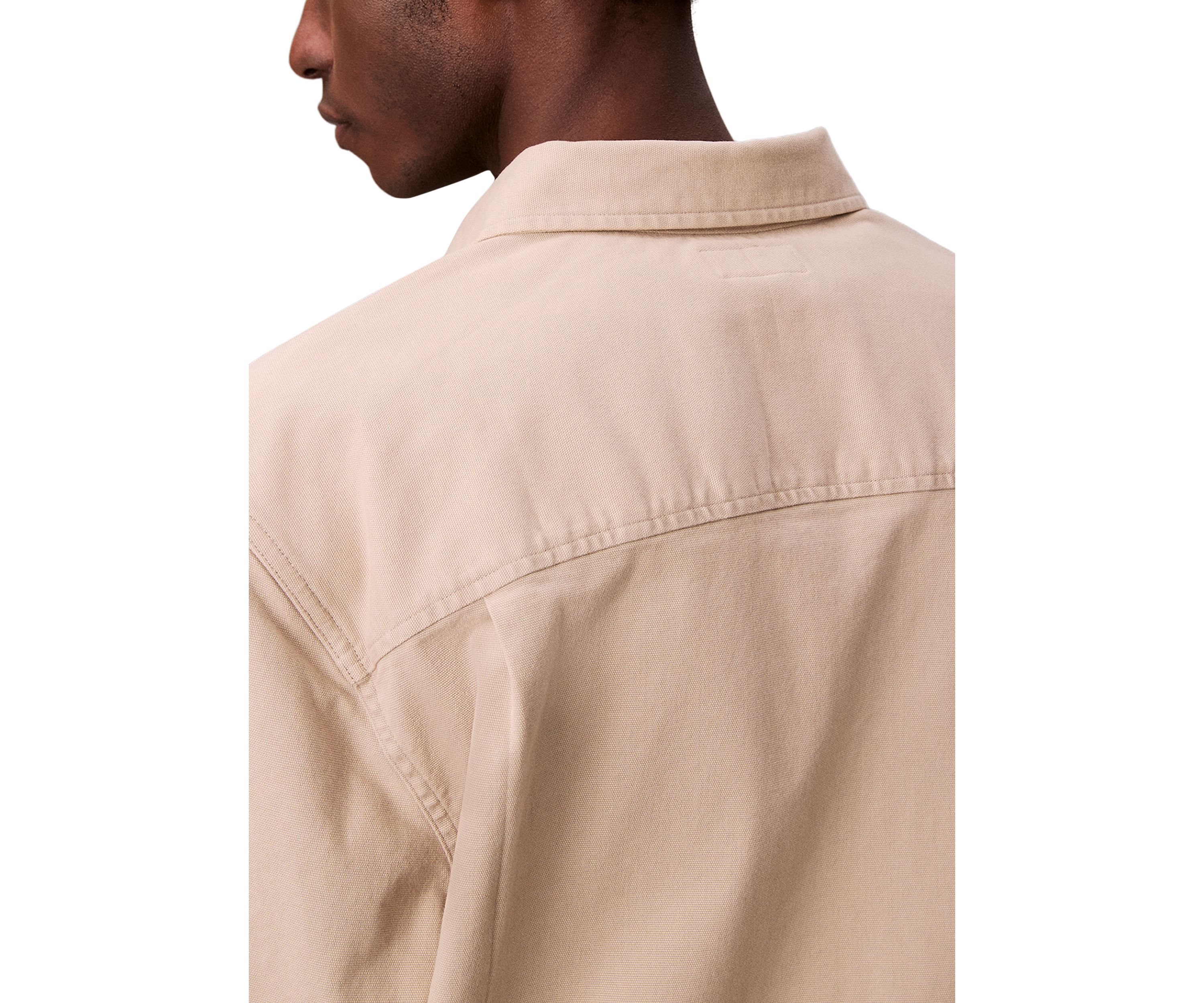 Long Sleeve Washed Canvas Shirt
