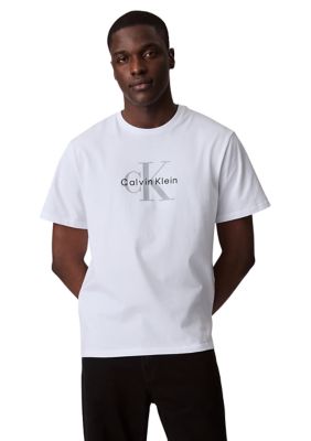 Calvin Klein Men's Mono Logo Graphic T-Shirt, White, 2XL
