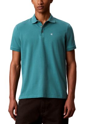 Calvin Klein Men's Monogram Polo, Green, Medium