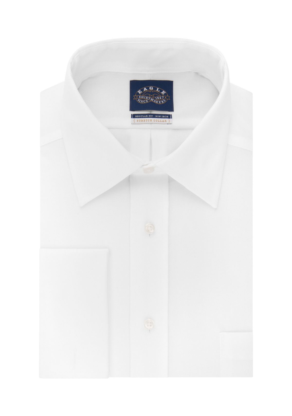 Non-Iron Regular Fit Stretch French Cuff Collar Dress Shirt