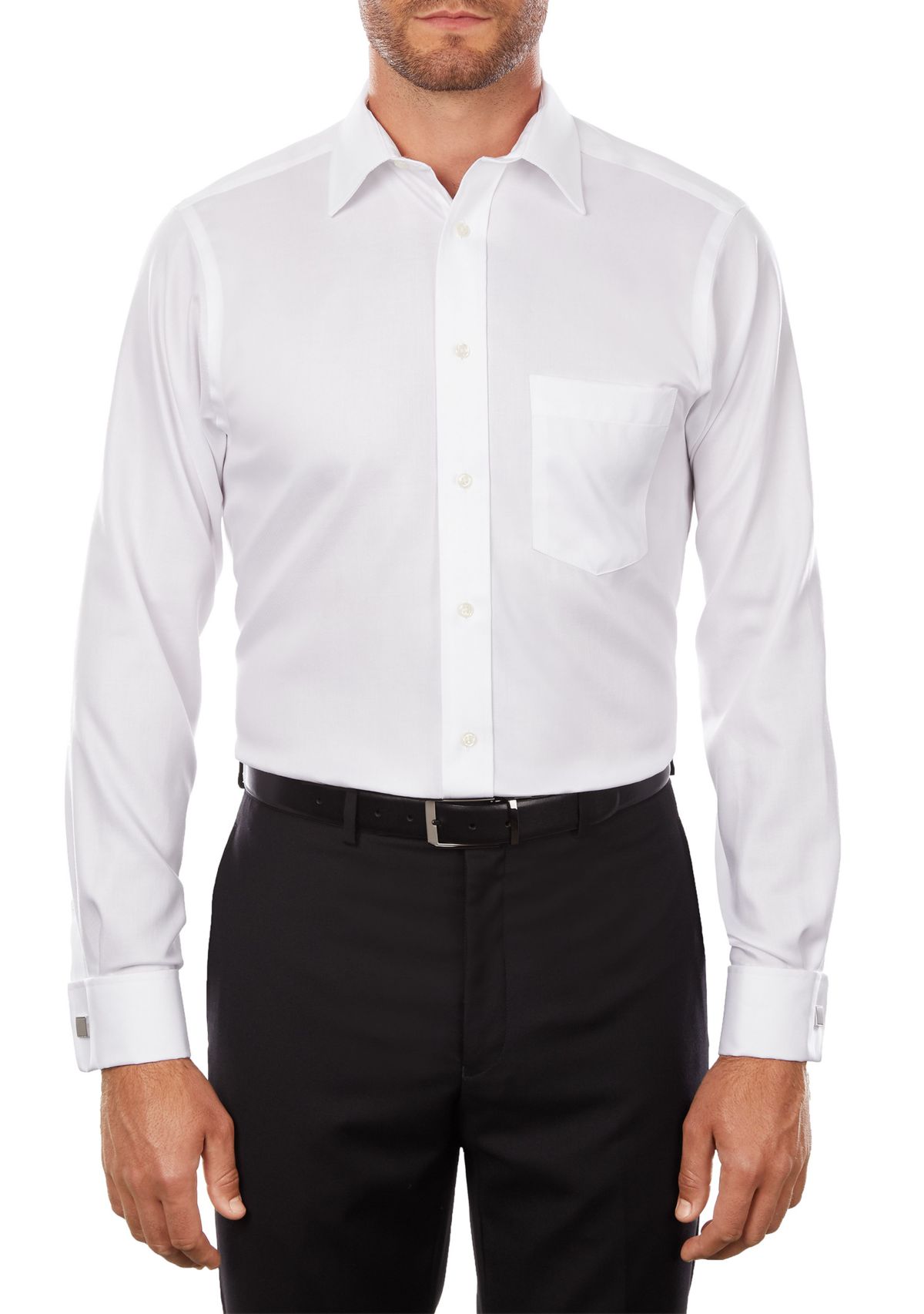 Non-Iron Regular Fit Stretch French Cuff Collar Dress Shirt