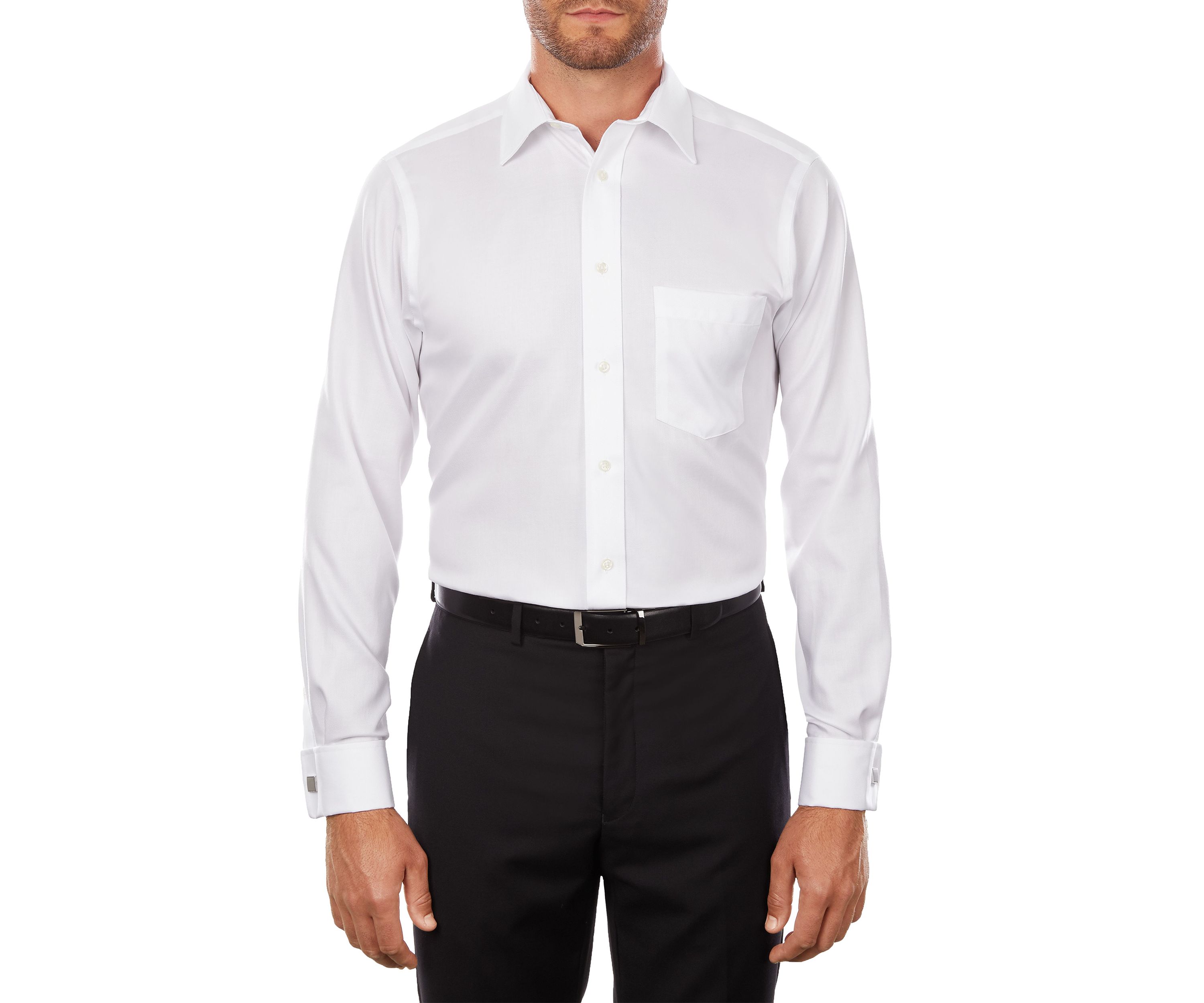 Non-Iron Regular Fit Stretch French Cuff Collar Dress Shirt