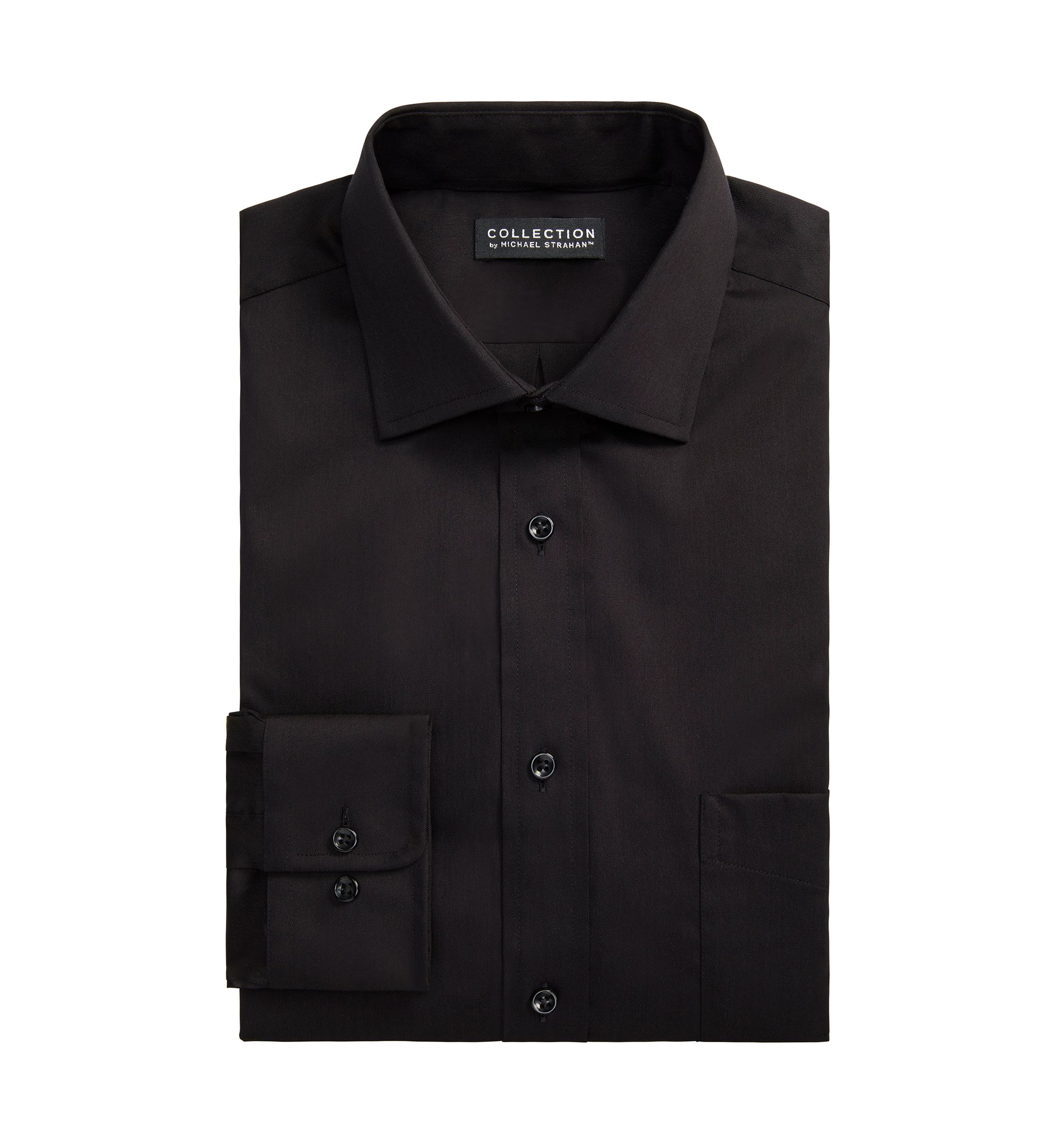 black button up dress shirt mens Traveler Stretch Dress Shirt in Black 2XL / Semi Tall / Black main image 0