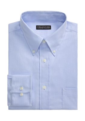 Collection by Michael Strahan Men's Houndstooth Dress Shirt, Blue, 14 - 14.5 32/33