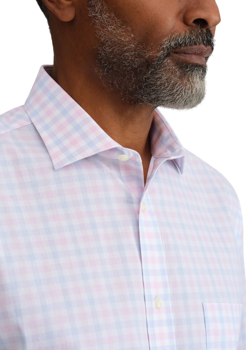michael strahan dress shirts Collection by Michael Strahan Men's Check Print Dress Shirt, Pink, 16
