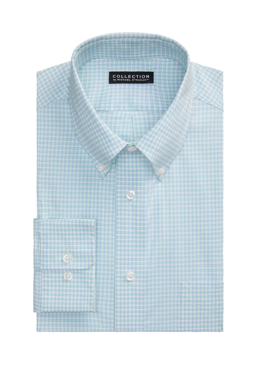 michael strahan stretch dress shirts Collection By Michael Strahan Men's Modern Fit Easy Care Long Sleeve Dress Shirt | Blue | Regular 14-14.5 | Shirts + Tops Dress Shirts
