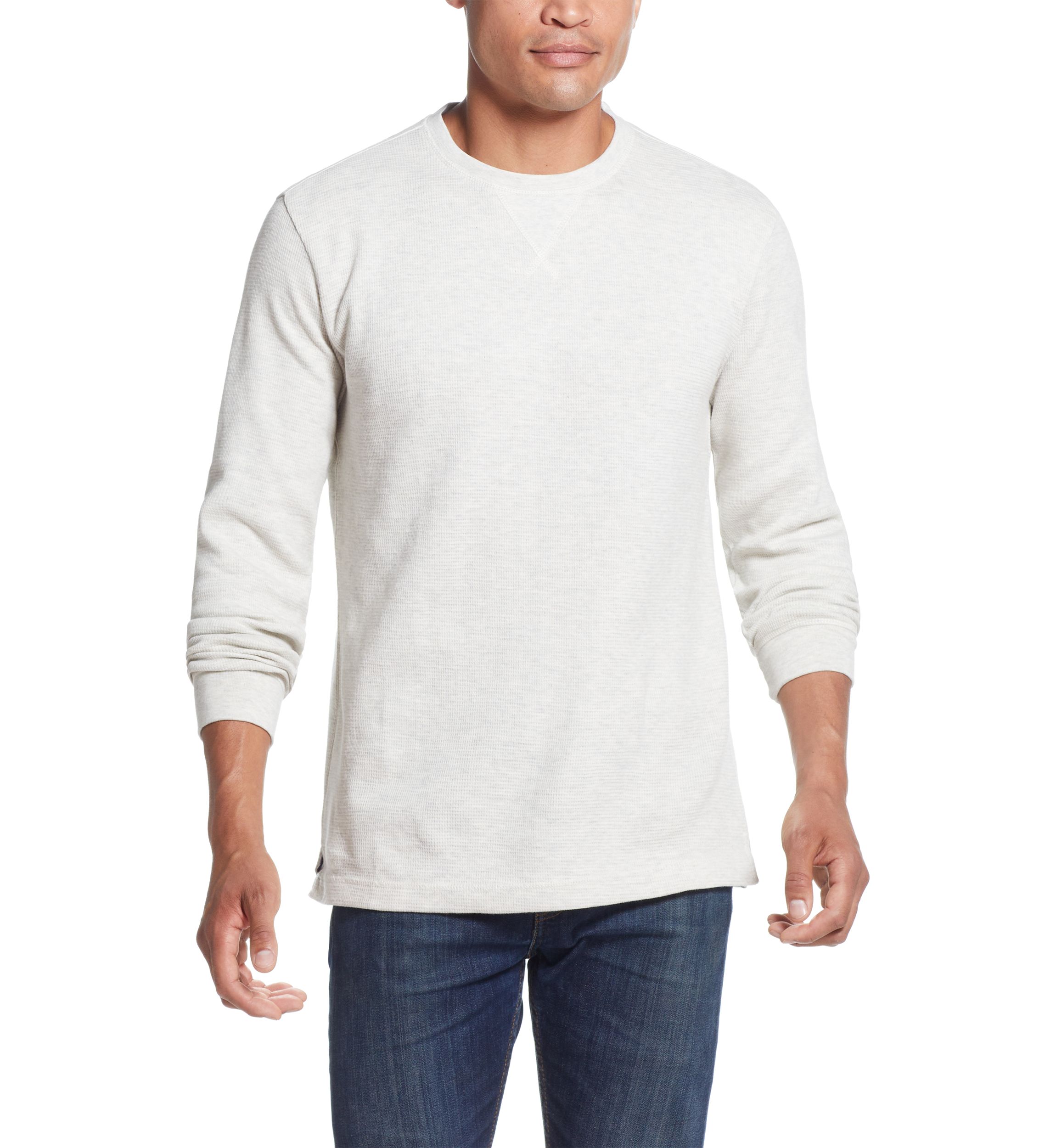 Mens Waffle Knit Crew Neck Shirt