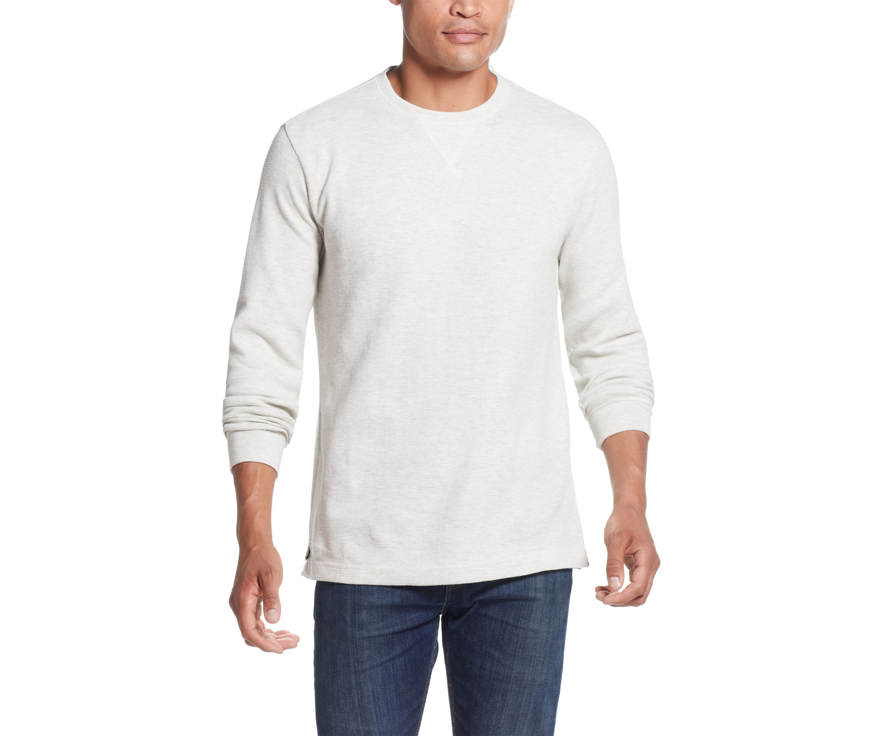 Mens Waffle Knit Crew Neck Shirt