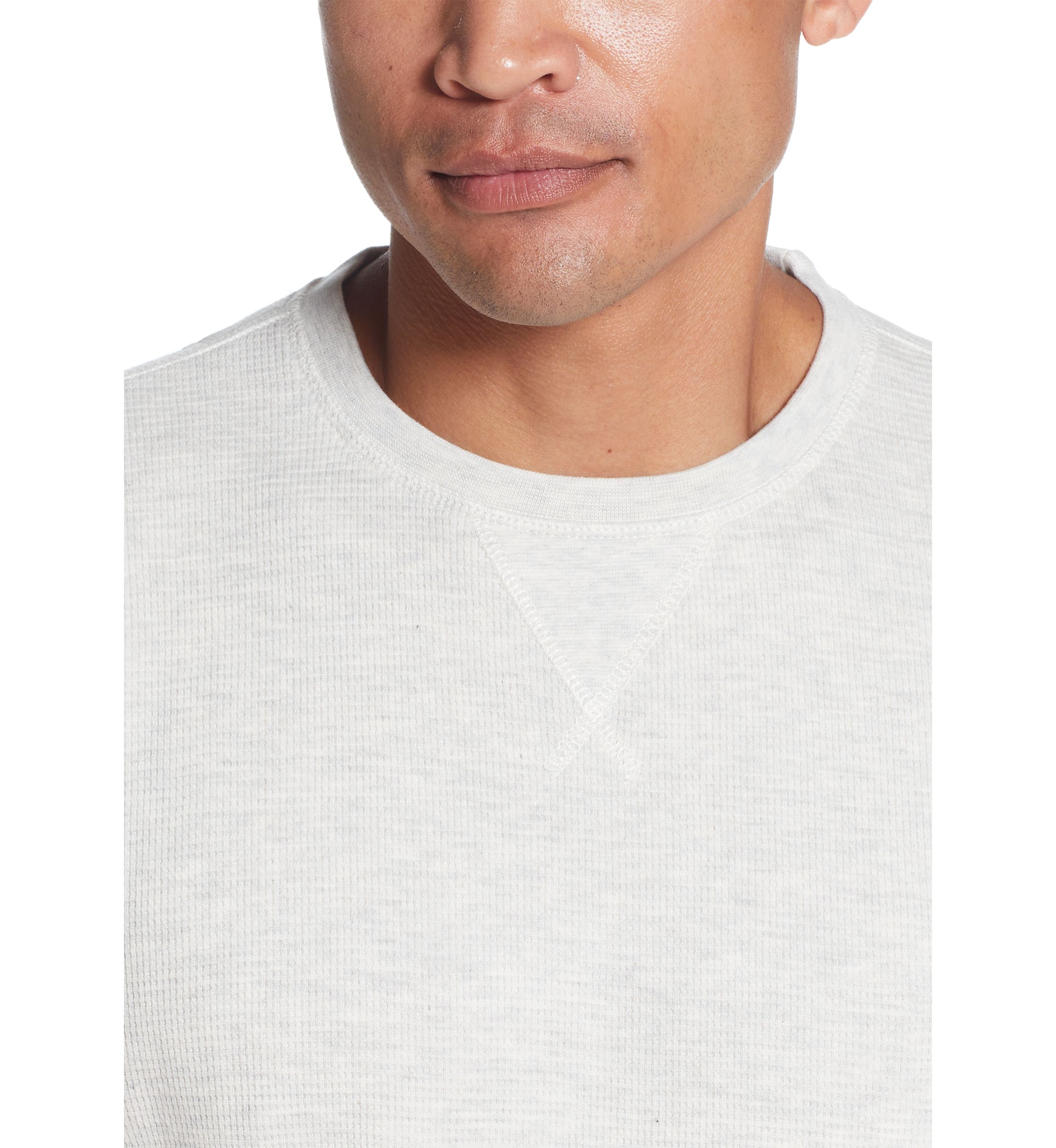 Mens Waffle Knit Crew Neck Shirt