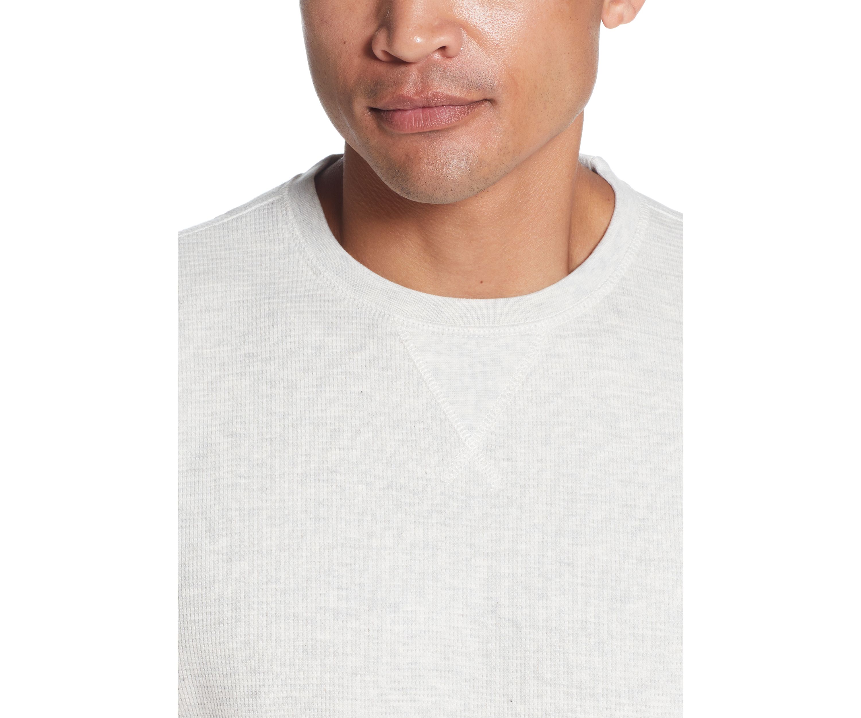 Mens Waffle Knit Crew Neck Shirt