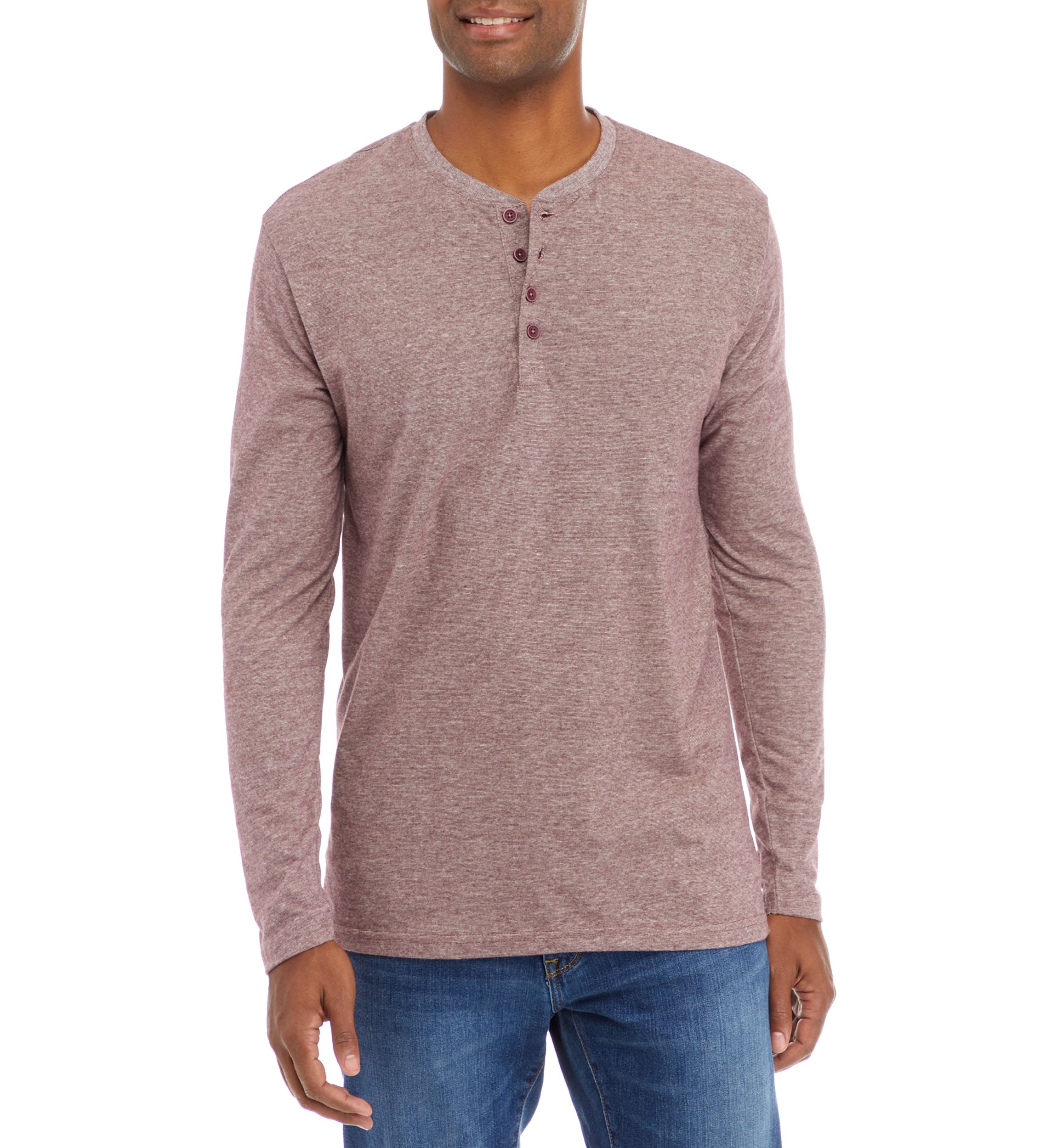 Mens Microstripe Sueded Henley Shirt